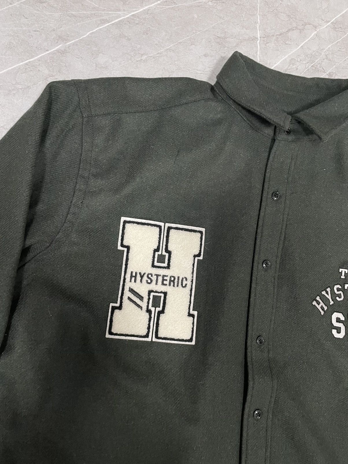 Hysteric Glamour Hysterical glamour wind and sea wool shirt L DARK GREEN. Size US L / EU 52-54 / 3 - 4 Thumbnail