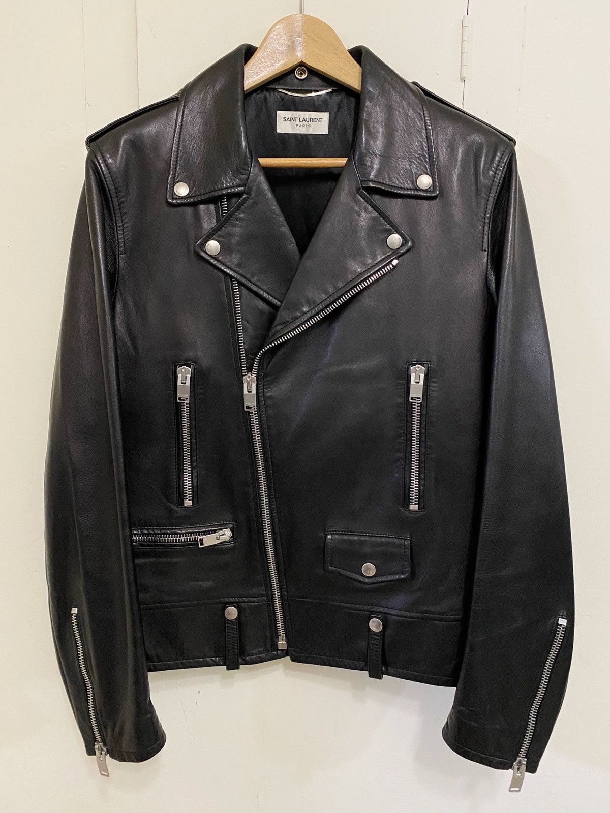 Saint Laurent Paris FW16 Classic L01 Lambskin Leather Biker Jacket ...