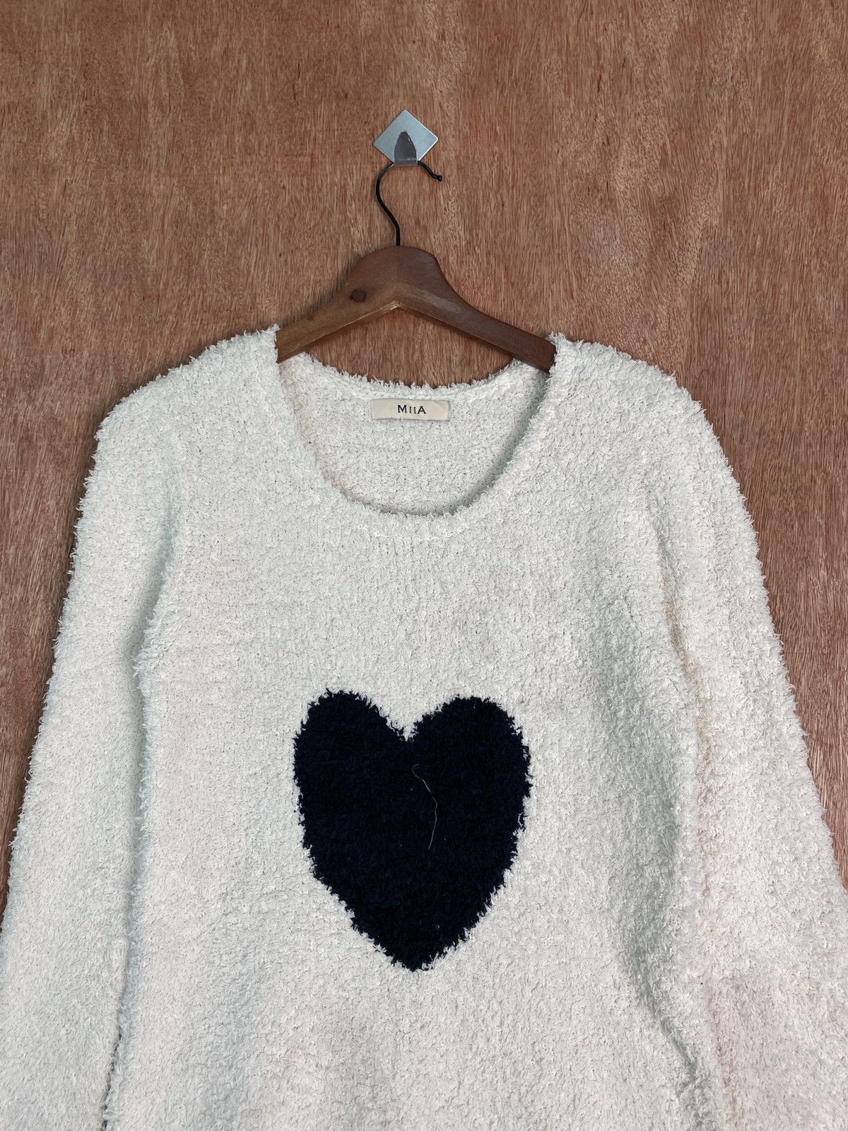 Homespun Knitwear × Japanese Brand DLS Miia White shag Shaggy Fur Mohair Knitwear #BB578 Size M / US 6-8 / IT 42-44 - 2 Thumbnail