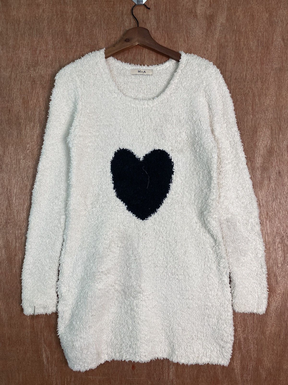 Homespun Knitwear × Japanese Brand DLS Miia White shag Shaggy Fur Mohair Knitwear #BB578 Size M / US 6-8 / IT 42-44 - 1 Thumbnail