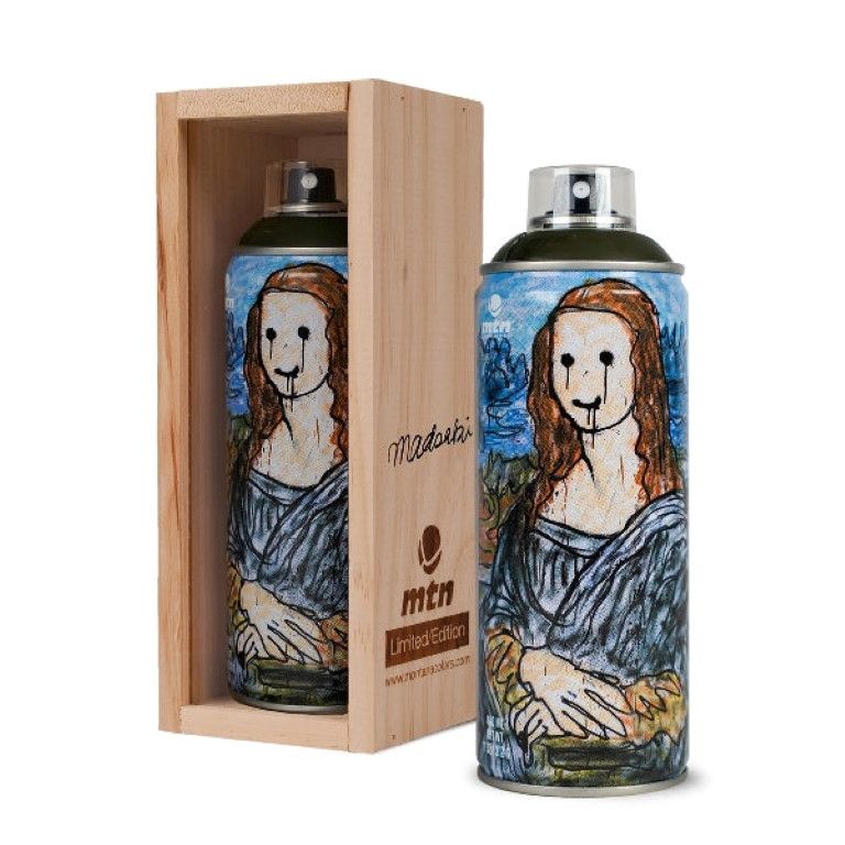 Madsaki Mona Lisa Spray Can with signed wooden display
