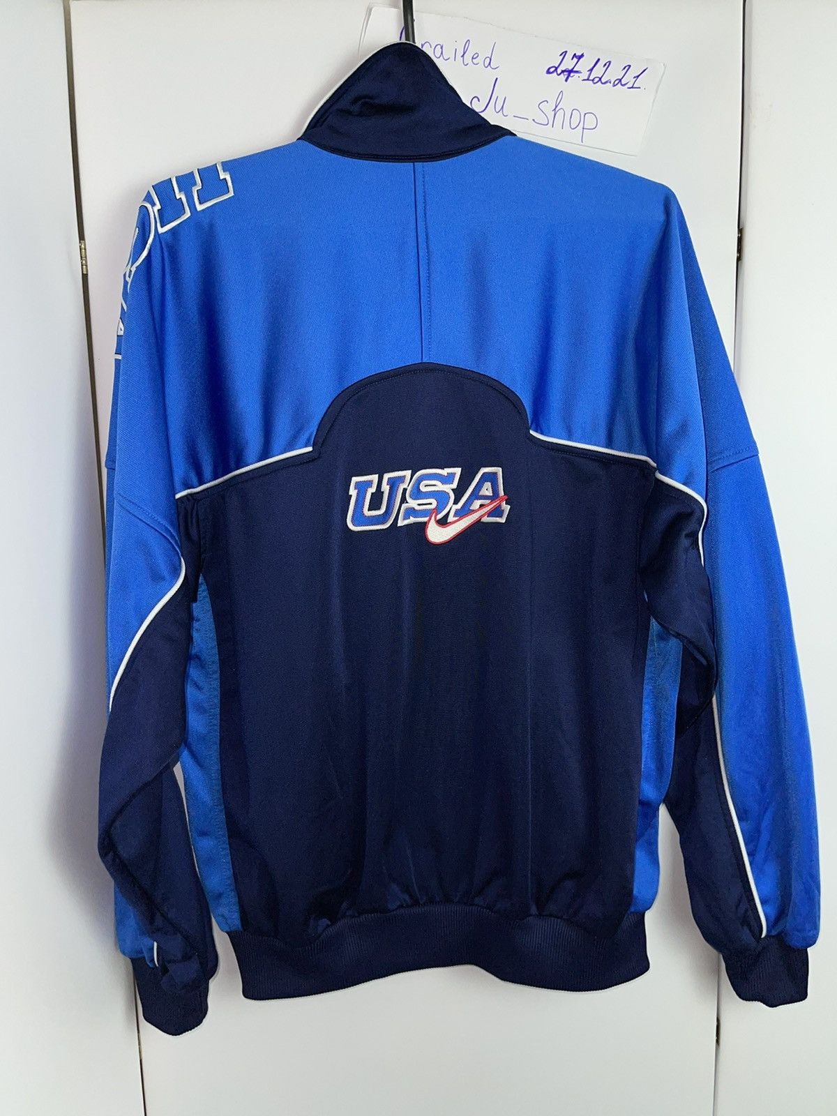 Nike USA Vintage track jacket blue Zip Big logo S