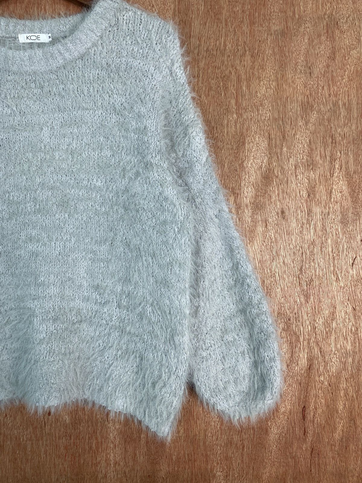 Homespun Knitwear × Japanese Brand DLS Koe Grey Soft Fur Shag Shaggy Mohair Knitwear #BB583 Size US M / EU 48-50 / 2 - 4 Thumbnail