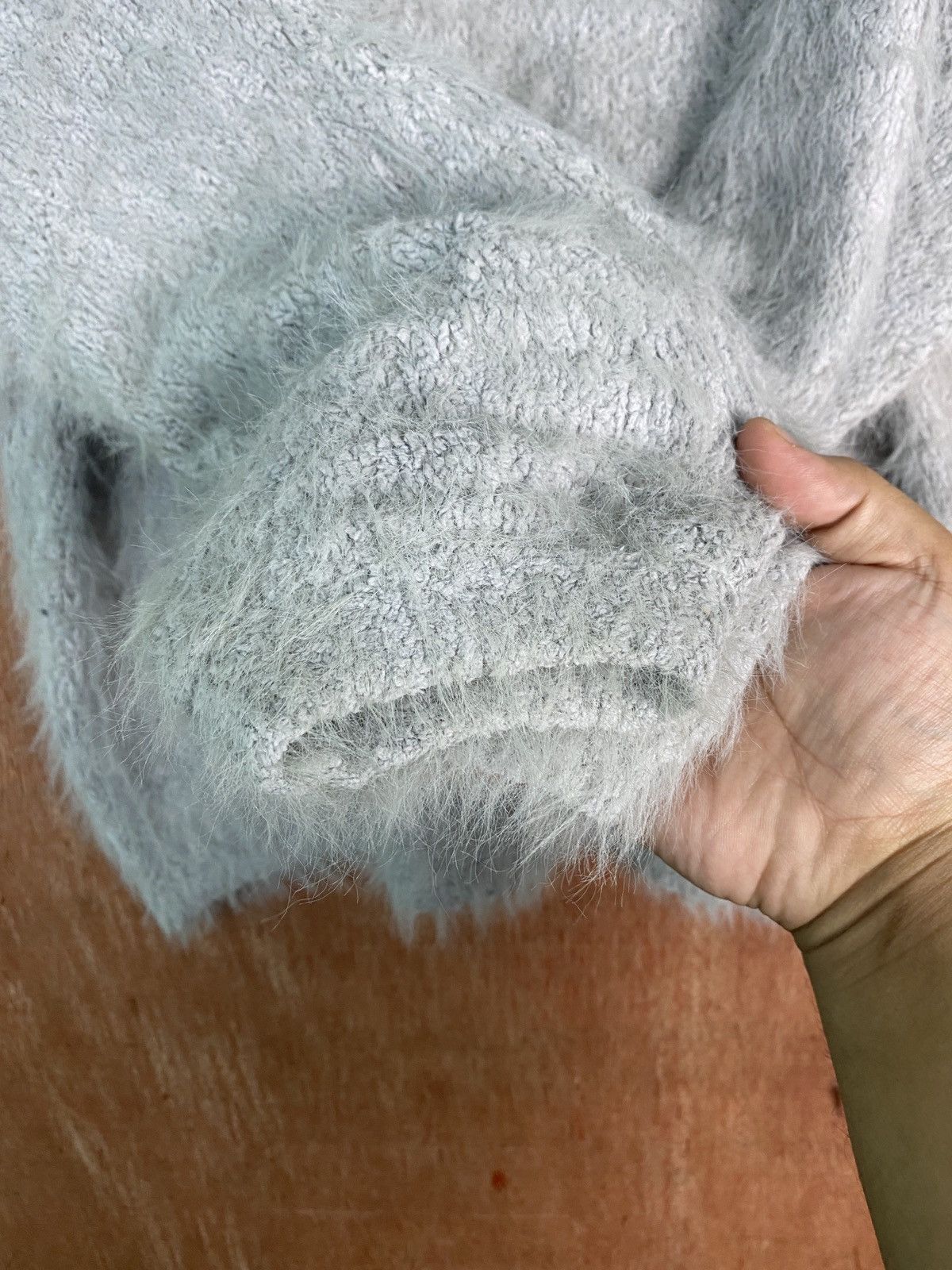 Homespun Knitwear × Japanese Brand DLS Koe Grey Soft Fur Shag Shaggy Mohair Knitwear #BB583 Size US M / EU 48-50 / 2 - 8 Thumbnail