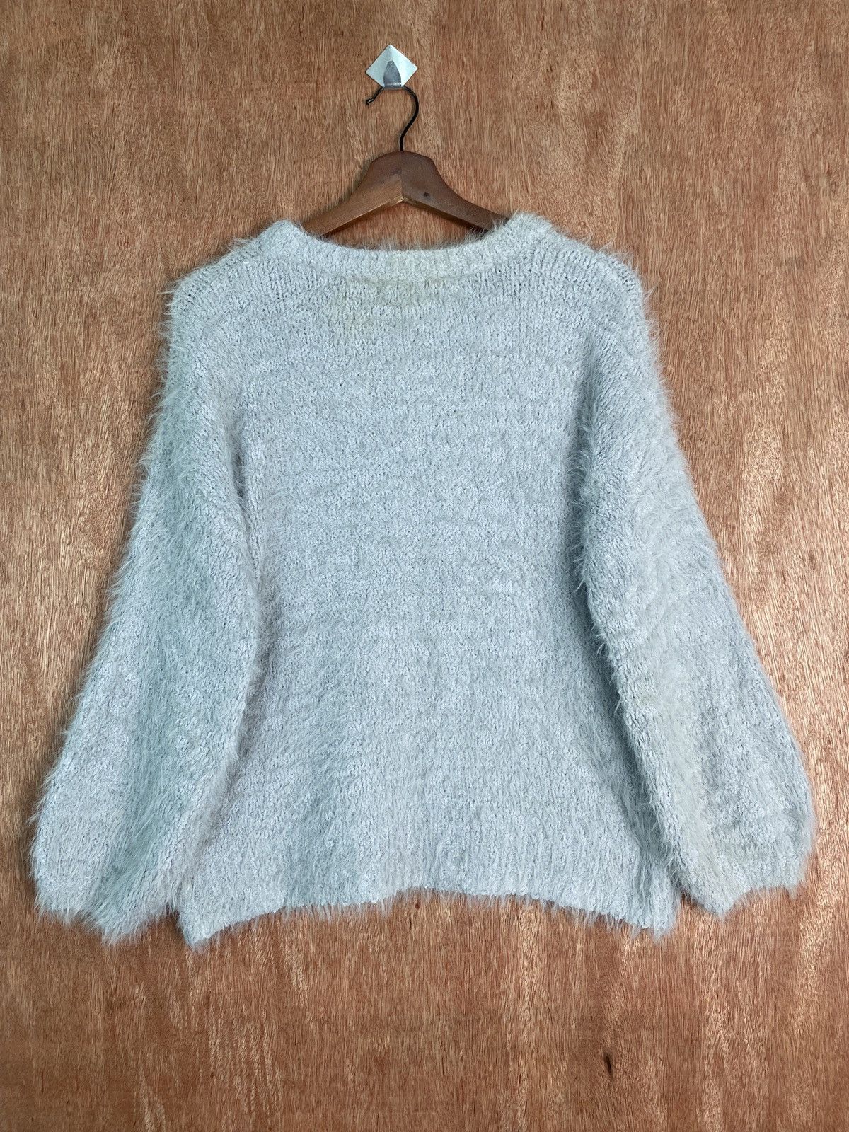 Homespun Knitwear × Japanese Brand DLS Koe Grey Soft Fur Shag Shaggy Mohair Knitwear #BB583 Size US M / EU 48-50 / 2 - 5 Thumbnail