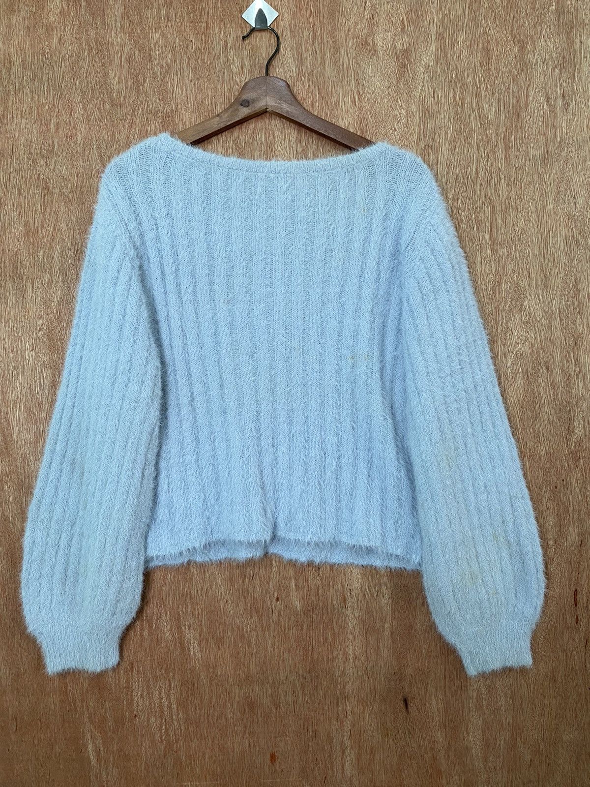 Homespun Knitwear × Japanese Brand Nice Cloup Blue Shag Shaggy Fur Mohair Knitwear #B573 Size M / US 6-8 / IT 42-44 - 6 Thumbnail