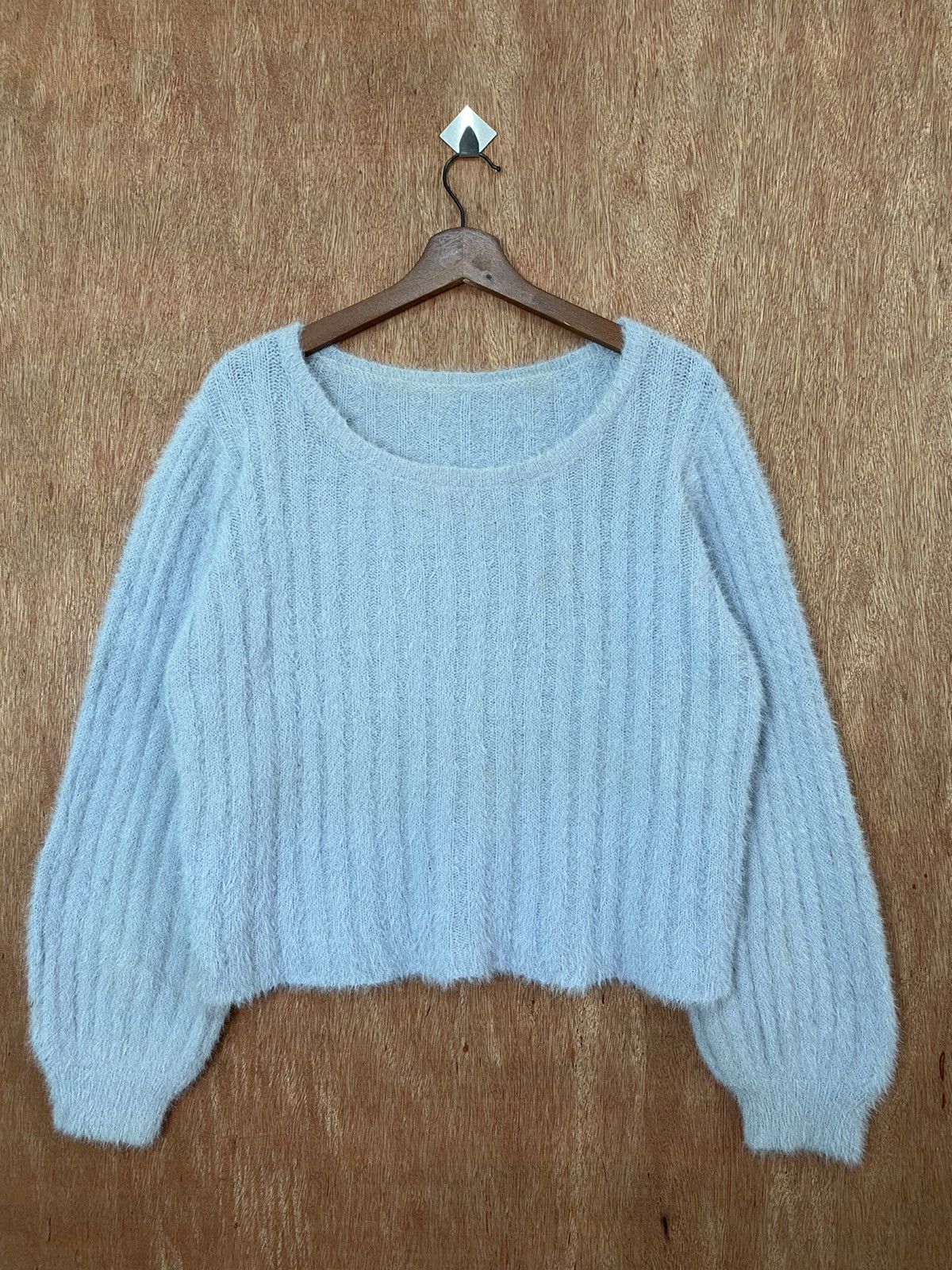 Homespun Knitwear × Japanese Brand Nice Cloup Blue Shag Shaggy Fur Mohair Knitwear #B573 Size M / US 6-8 / IT 42-44 - 1 Thumbnail