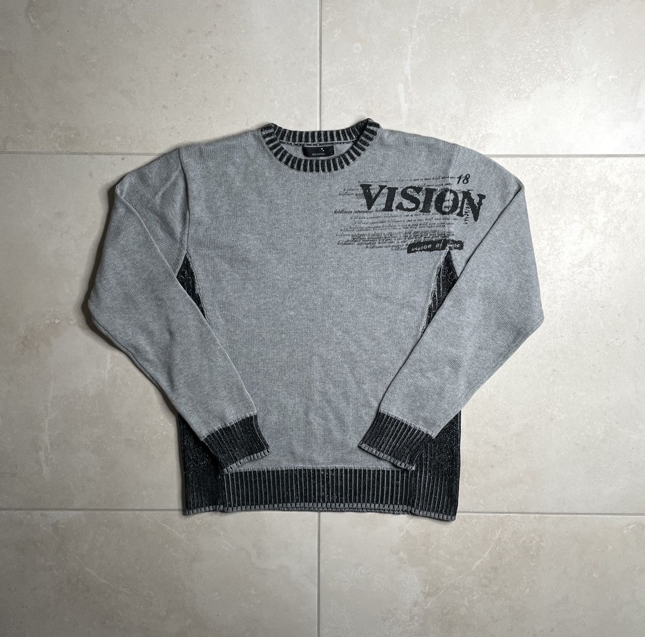 Other Vintage Grey Striped Sweater Knitwear Jumper Vision Size US M / EU 48-50 / 2 - 1 Thumbnail