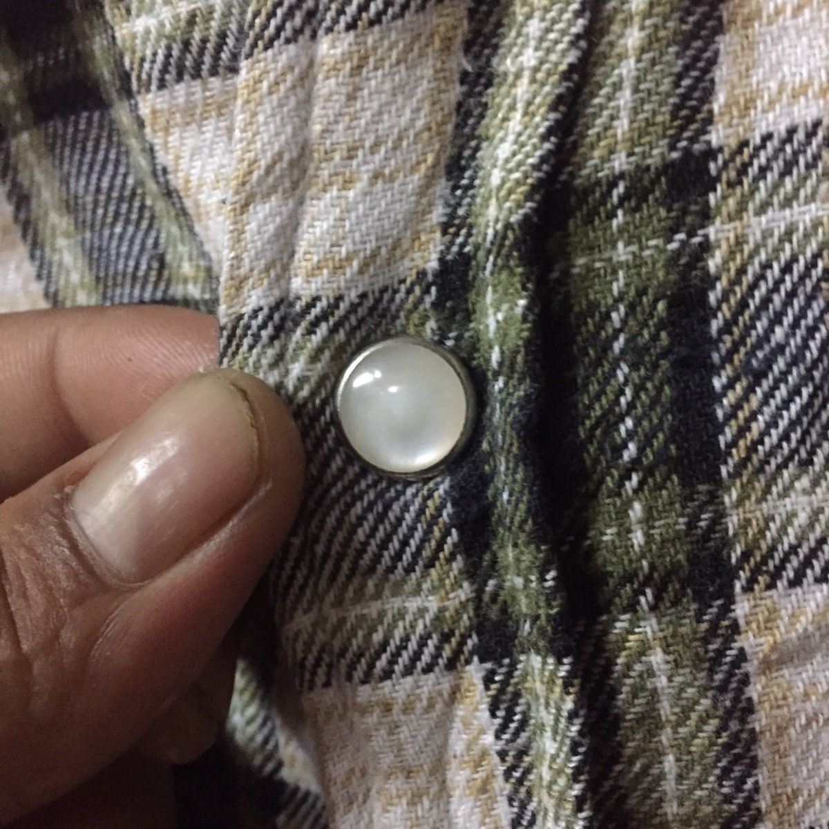 Japanese Brand Vintage 90’s Flannel Mr Junko Button Stone Size US M / EU 48-50 / 2 - 3 Thumbnail