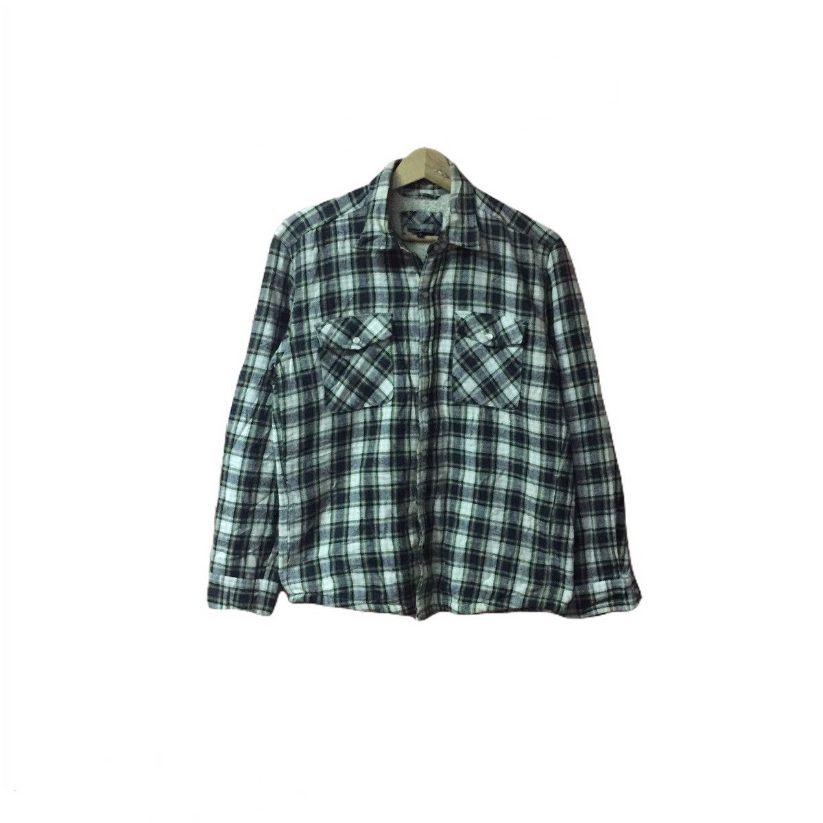 Japanese Brand Vintage 90’s Flannel Mr Junko Button Stone Size US M / EU 48-50 / 2 - 1 Thumbnail