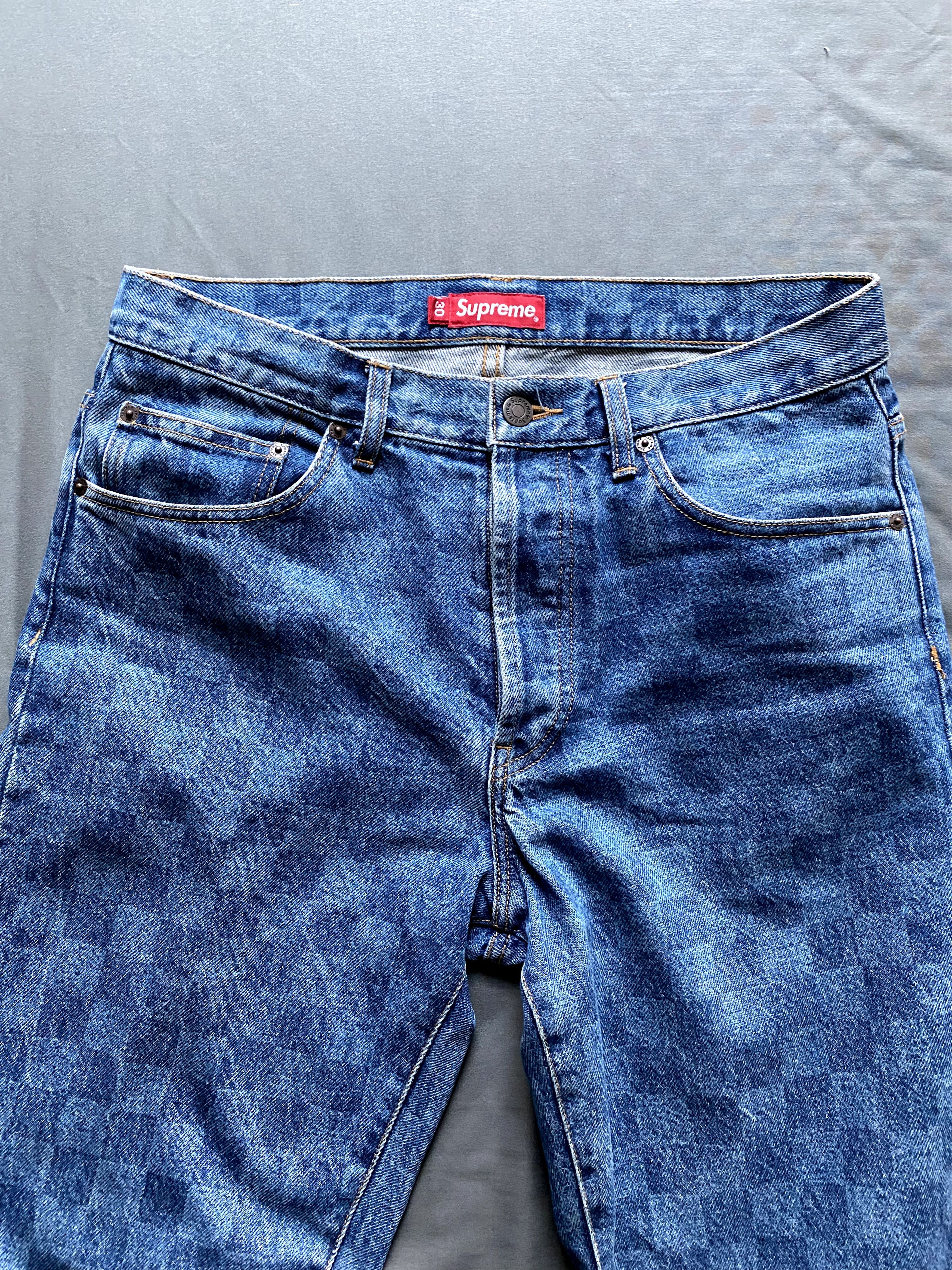 Supreme [30] Supreme Regular Jean (FW20) Washed Checkerboard | Grailed