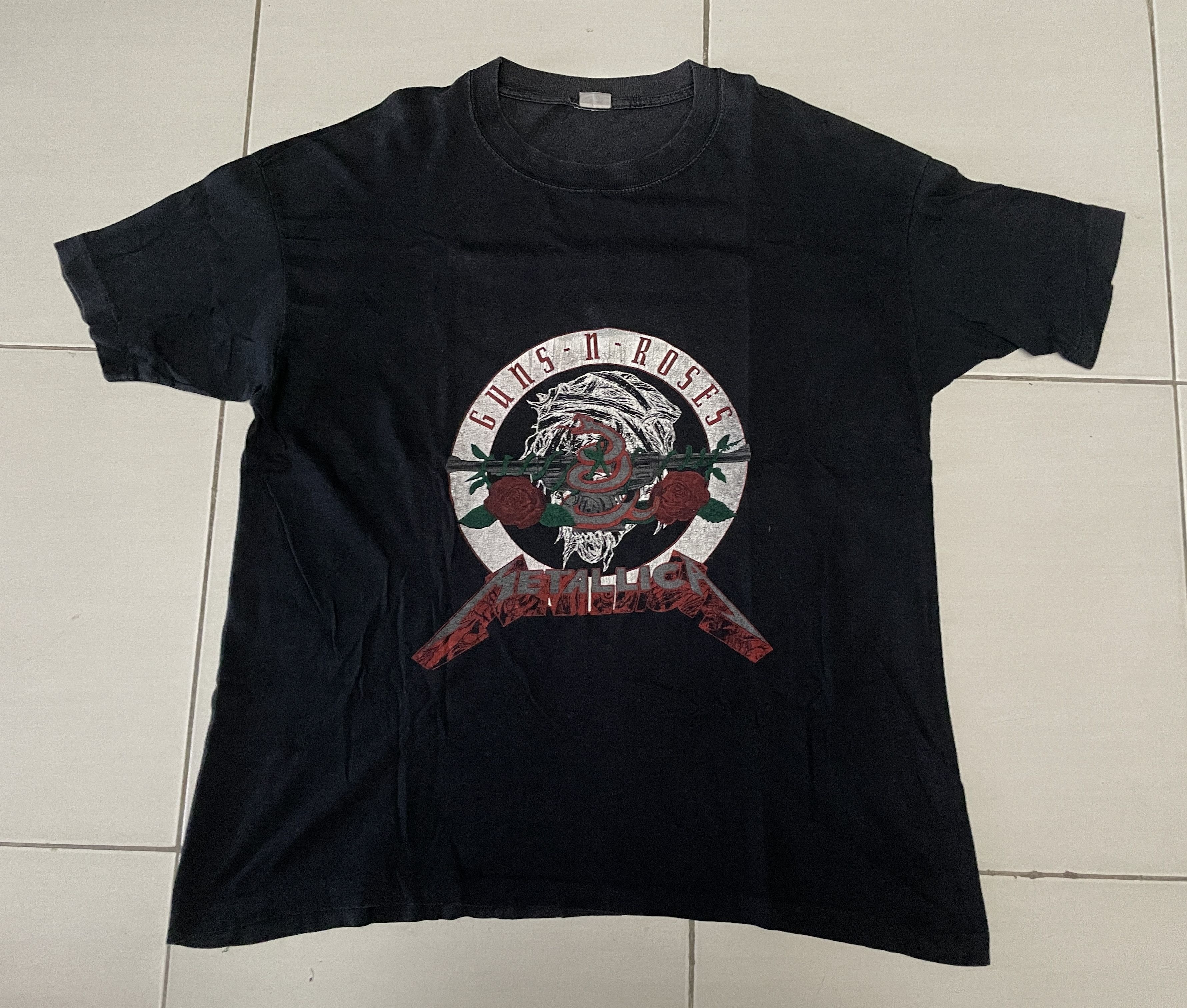 Rare Vtg Bootleg Metallica X Gun N Roses Tour Shirt