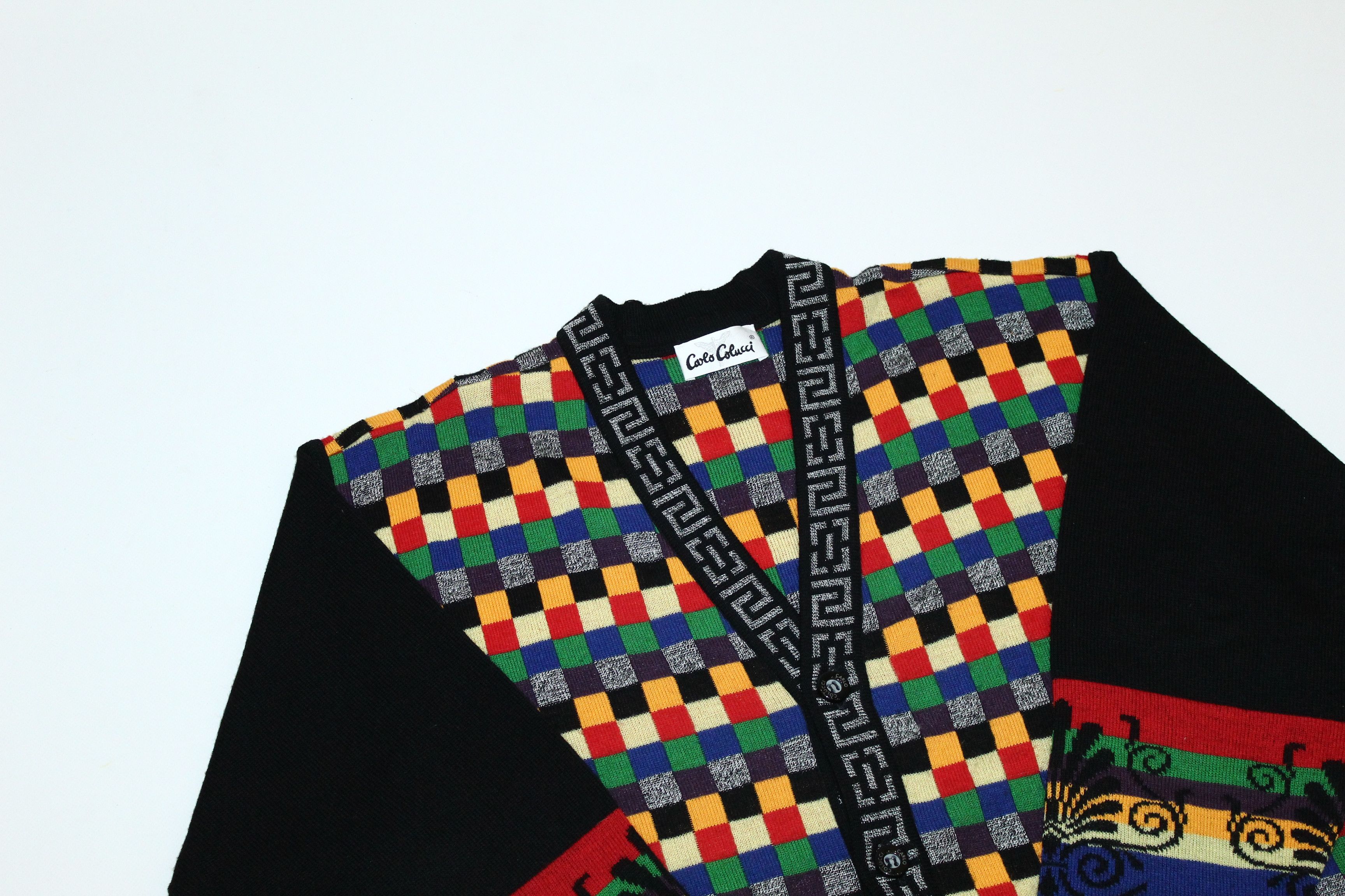 Carlo Colucci 🔥Carlo Colucci Coloured Checkered Mix Knitted Cozy Cardigan Size US L / EU 52-54 / 3 - 3 Thumbnail