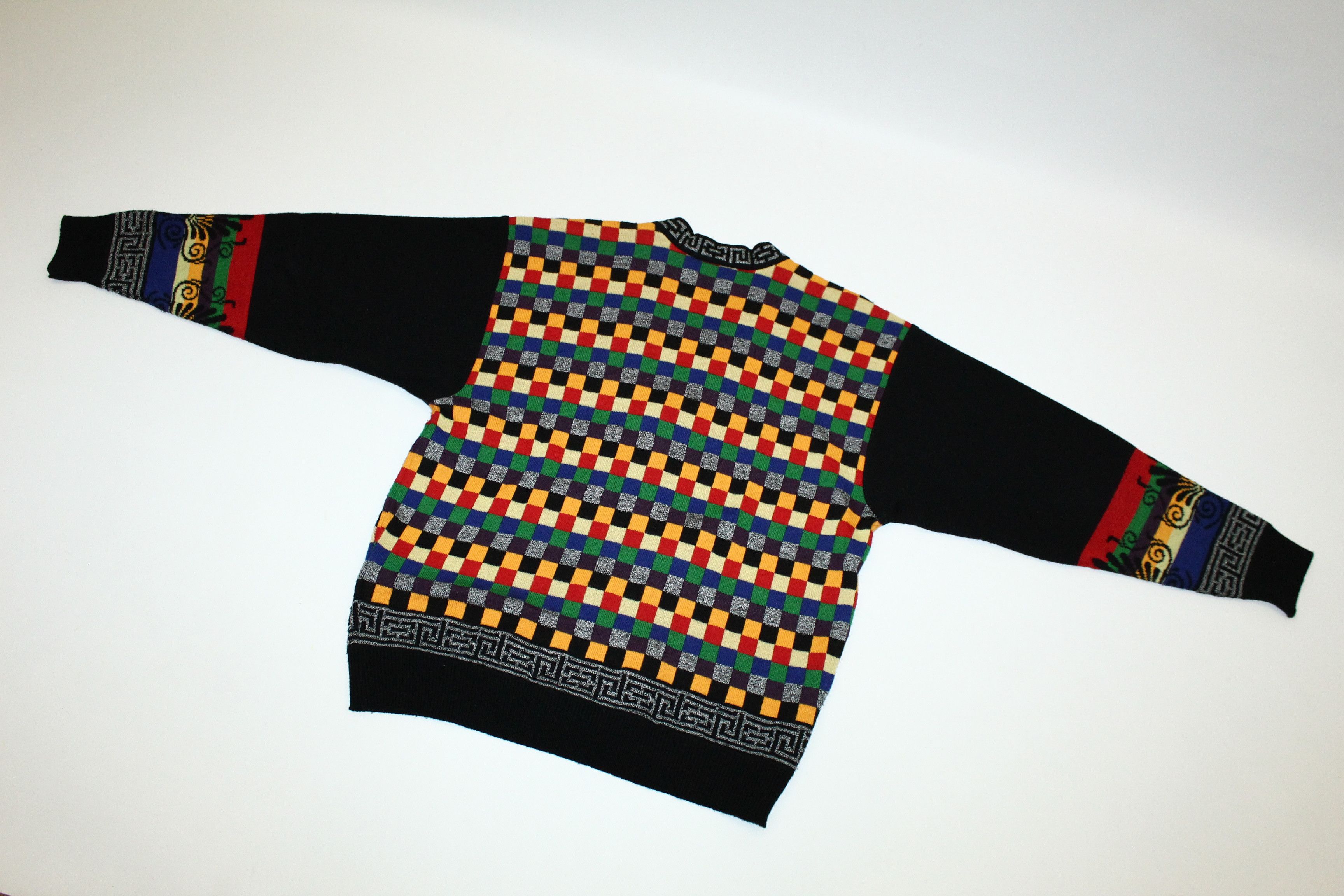 Carlo Colucci 🔥Carlo Colucci Coloured Checkered Mix Knitted Cozy Cardigan Size US L / EU 52-54 / 3 - 8 Thumbnail