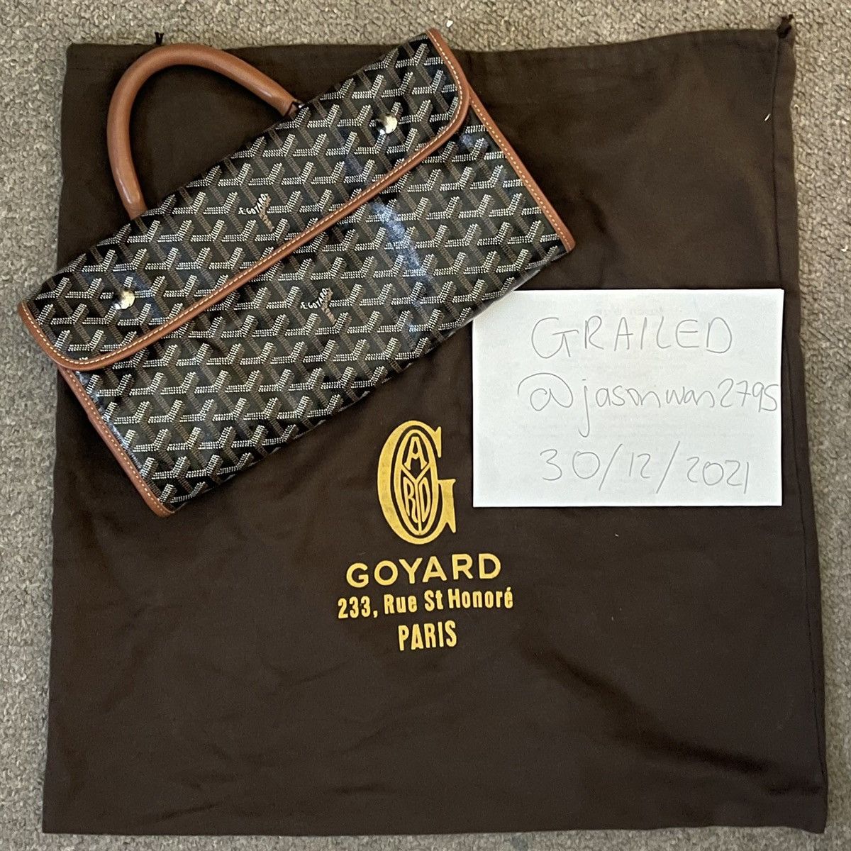 Goyard Goyardine Chypre Deux Soufflet Coated Canvas Briefcase