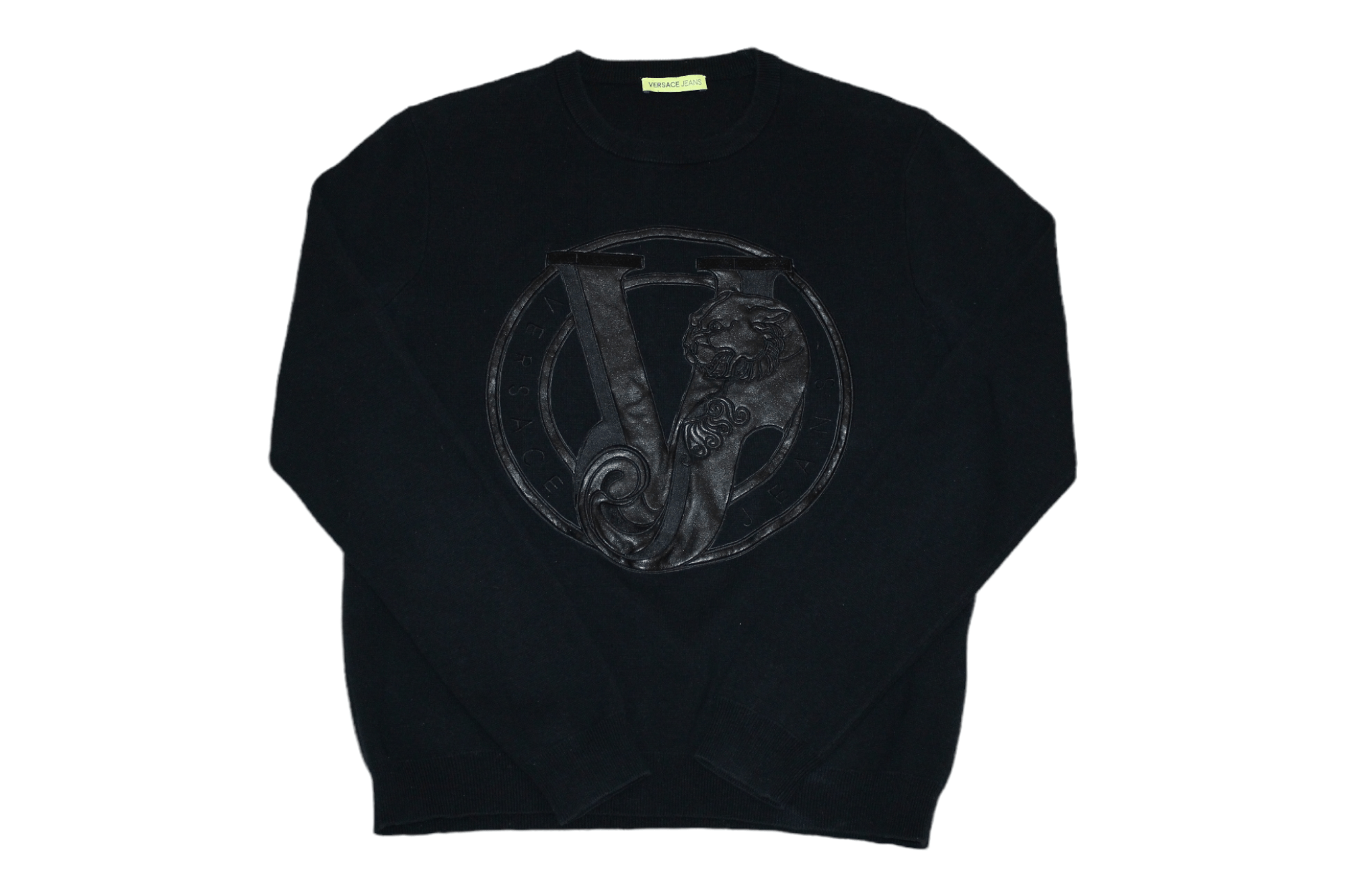Versace Versace Jeans Big Logo Eco Leather Insersts Crew Sweater Size US M / EU 48-50 / 2 - 1 Thumbnail