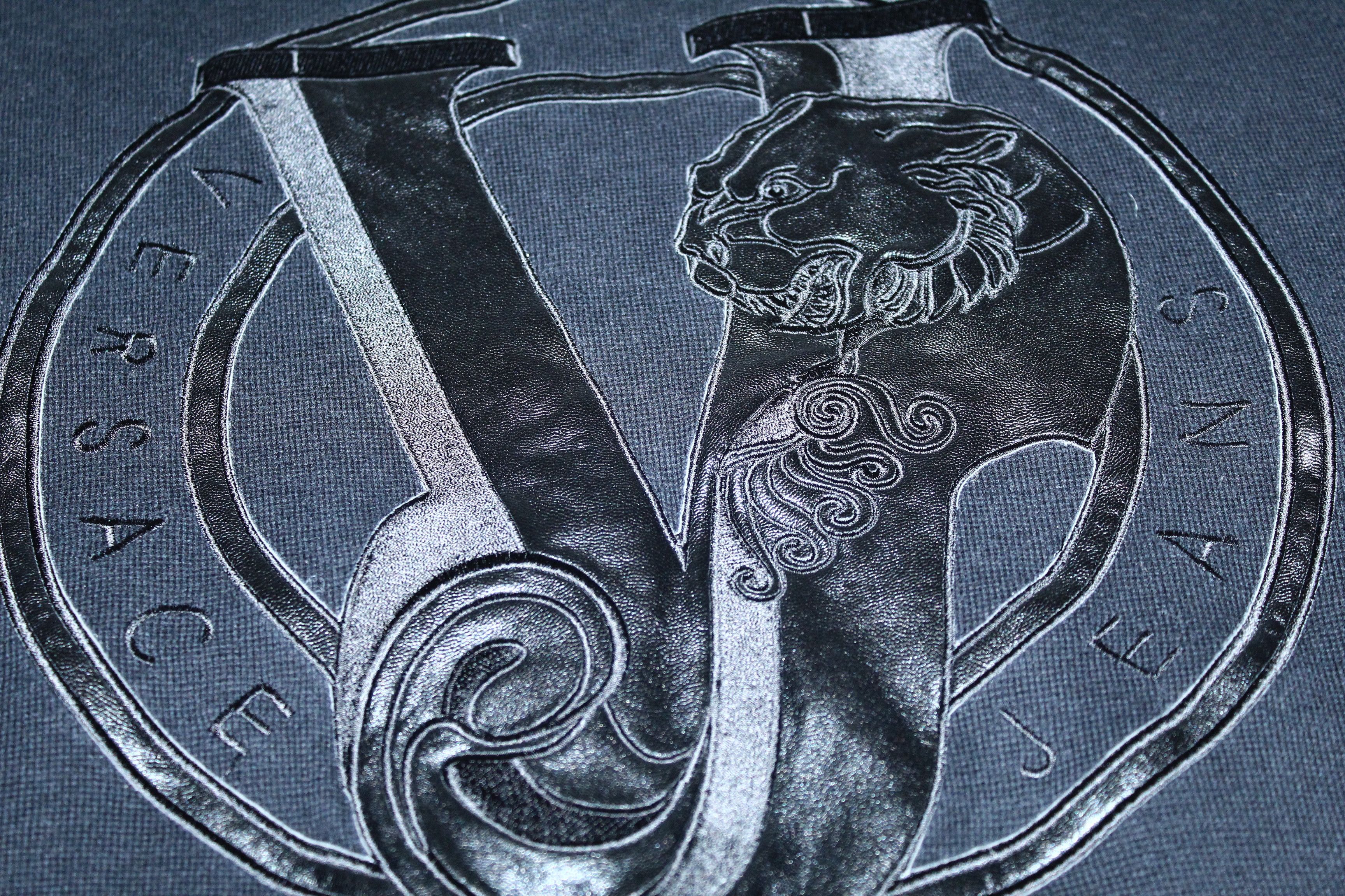 Versace Versace Jeans Big Logo Eco Leather Insersts Crew Sweater Size US M / EU 48-50 / 2 - 8 Thumbnail