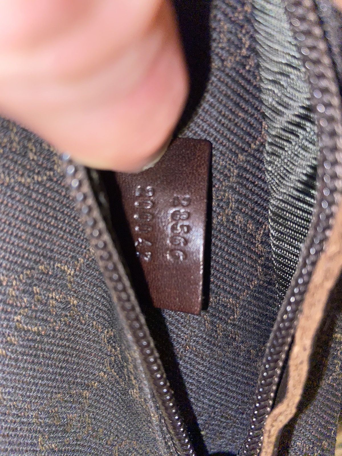 Gucci Gucci pouch bag Dark brown leather and canvas Size ONE SIZE - 6 Thumbnail