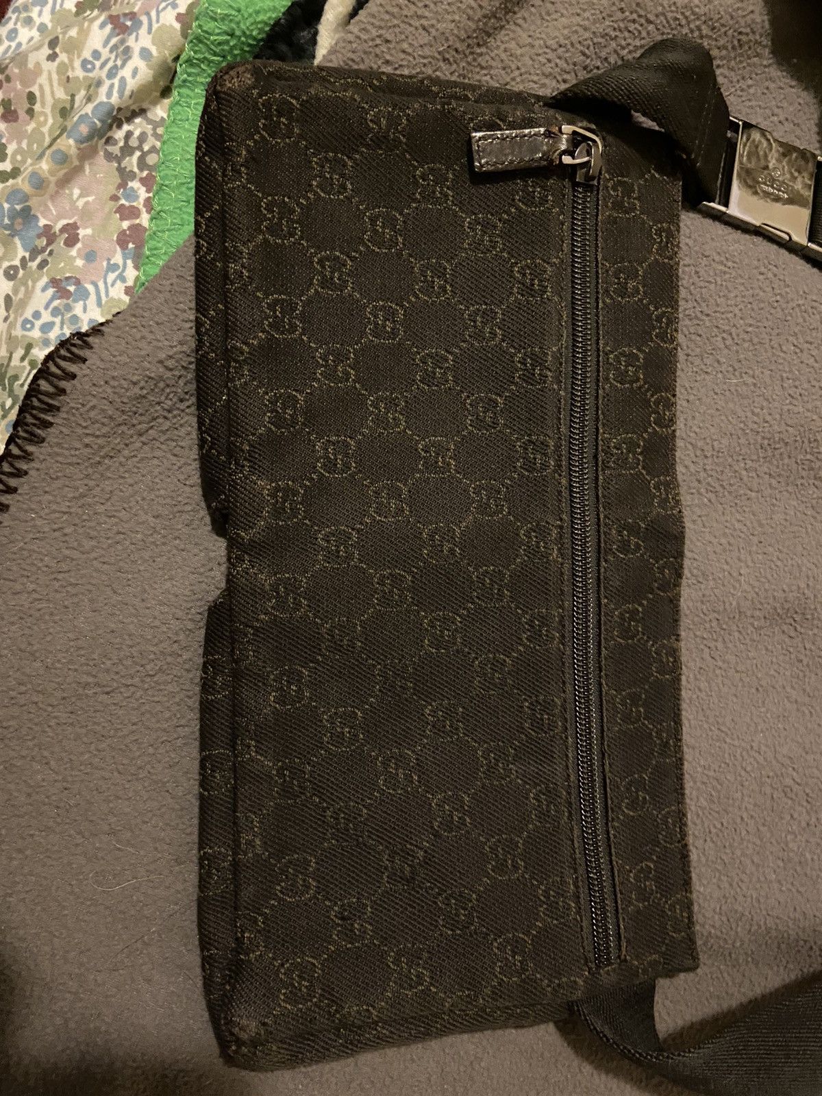 Gucci Gucci pouch bag Dark brown leather and canvas Size ONE SIZE - 4 Thumbnail