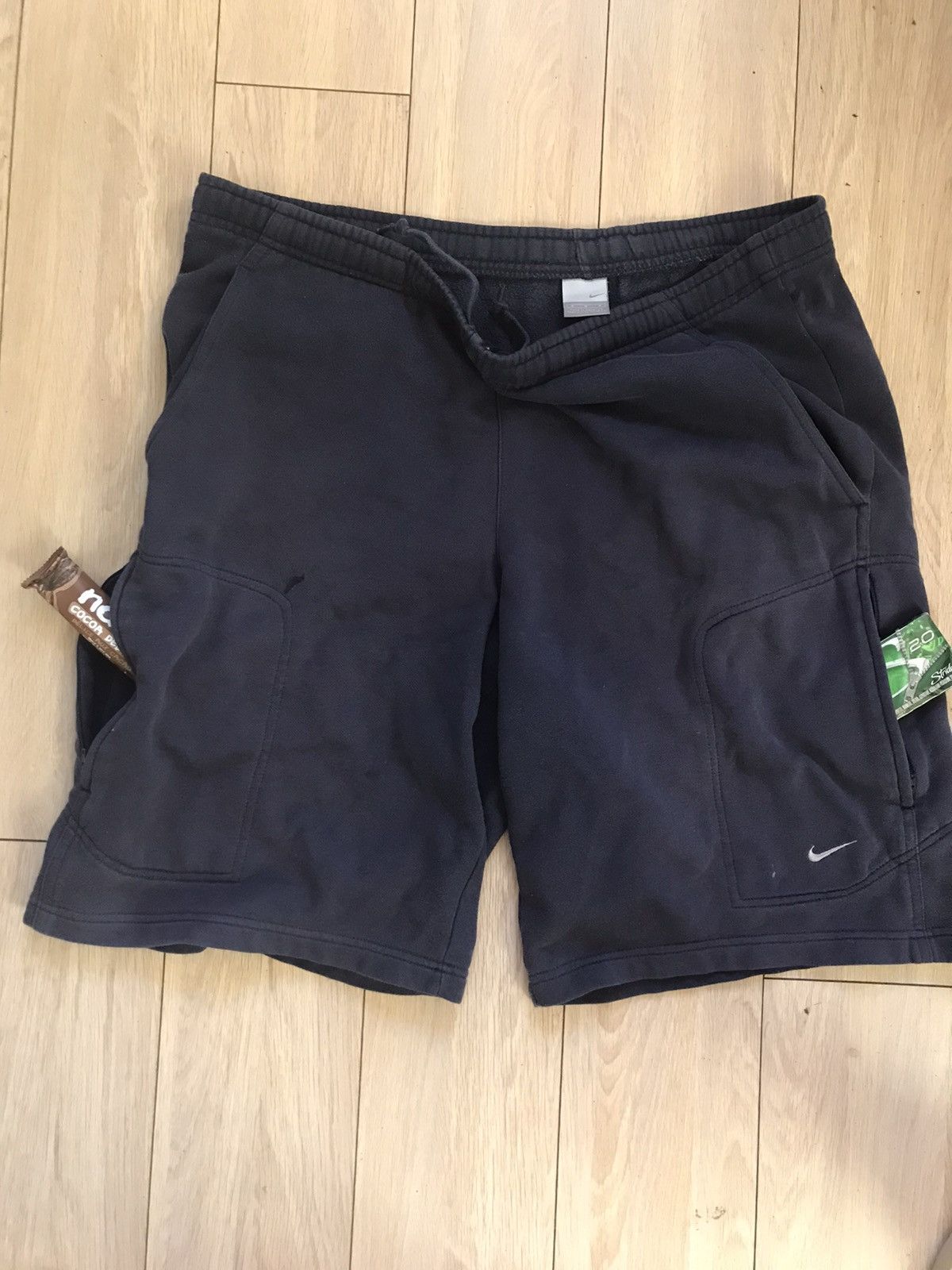 Jordan Brand × Nike × Vintage Vintage Nike pockets sweat cargo Xxl shorts mini swoosh Size US 36 / EU 52 - 1 Thumbnail
