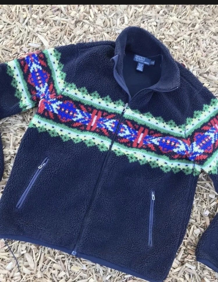 Patagonia × Polo Ralph Lauren × Vintage Vintage Ralph Lauren Polo Jacket Retro Pile T Large Aztec Size US L / EU 52-54 / 3 - 1 Thumbnail