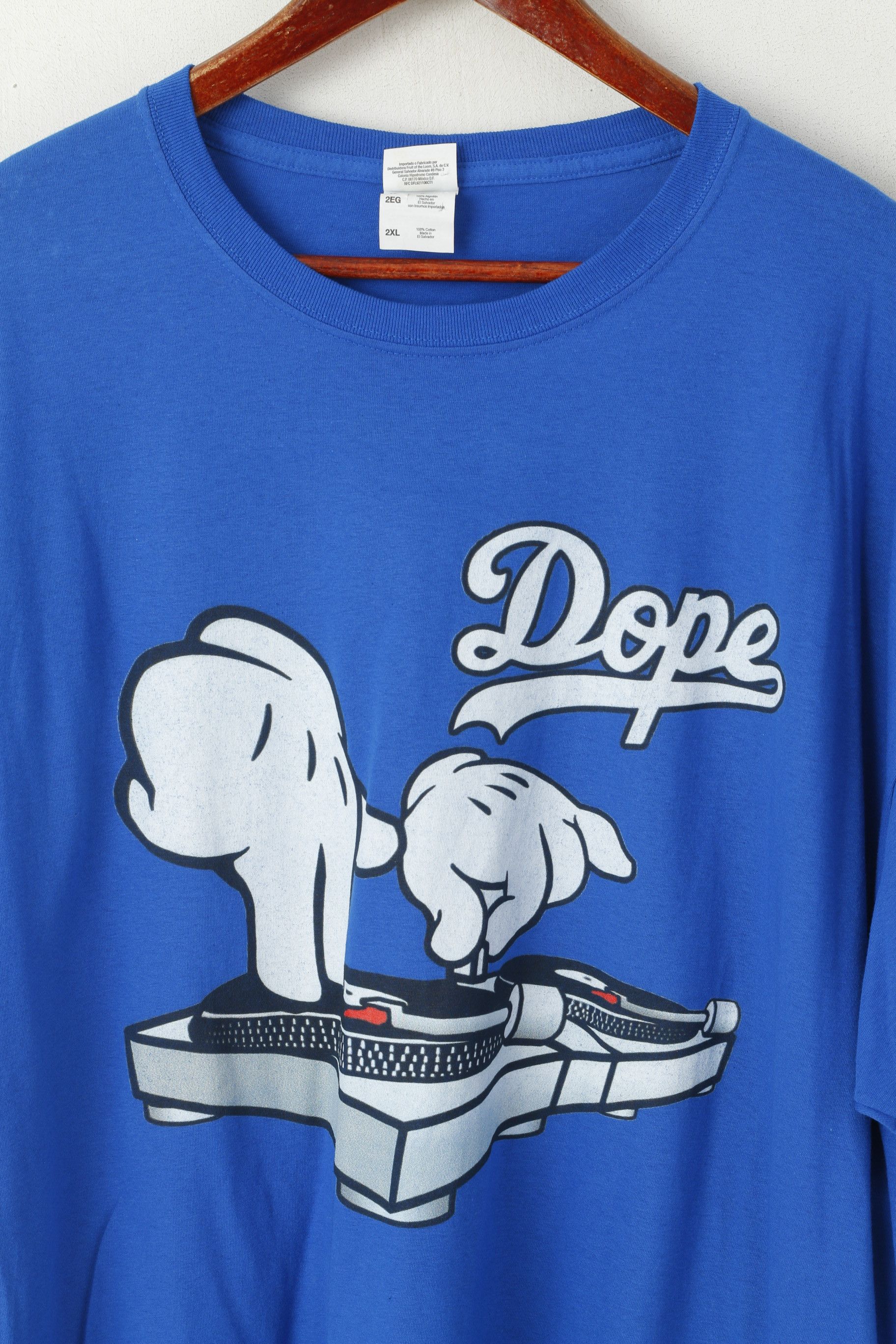 Fruit Of The Loom Fruit Of the Loom Men 2XL T- Shirt Blue Cotton 0023 Size US XXL / EU 58 / 5 - 2 Thumbnail