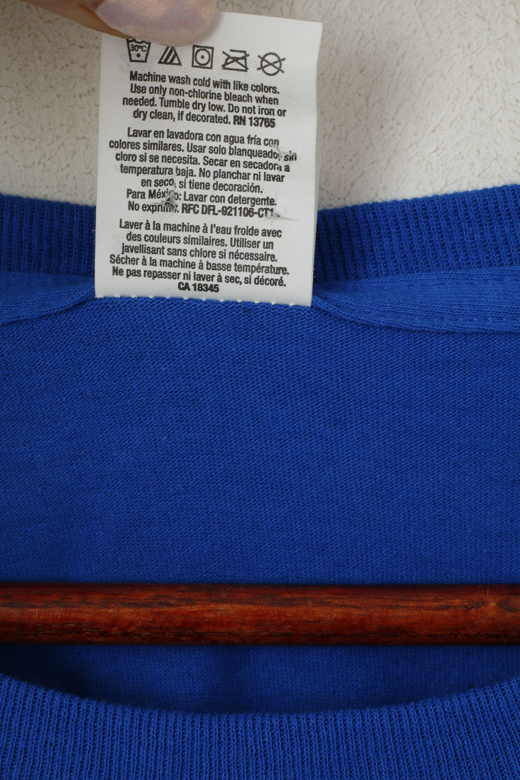 Fruit Of The Loom Fruit Of the Loom Men 2XL T- Shirt Blue Cotton 0023 Size US XXL / EU 58 / 5 - 4 Thumbnail