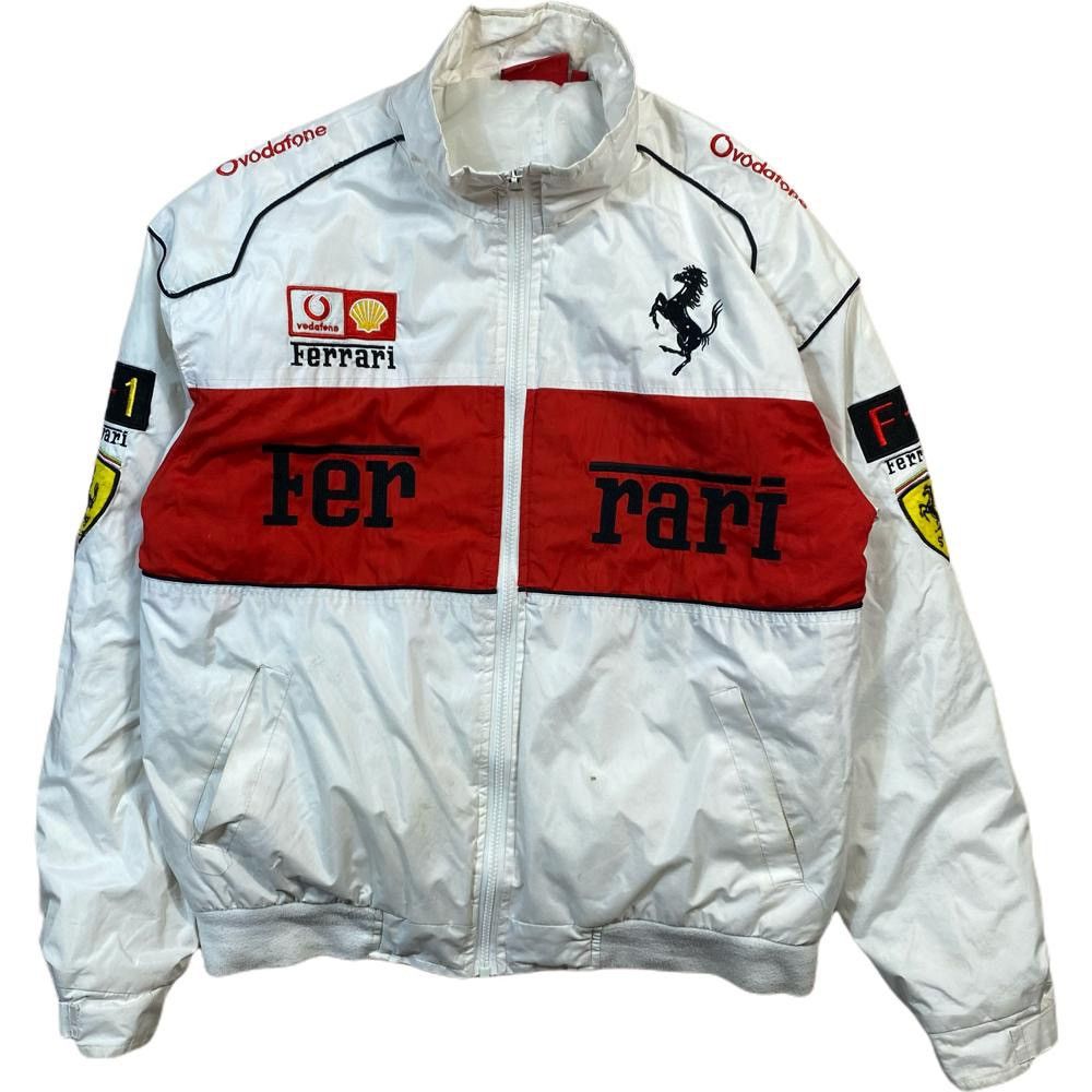 Ferrari × Racing × Vintage Vintage Ferrari white racing jacket | Grailed