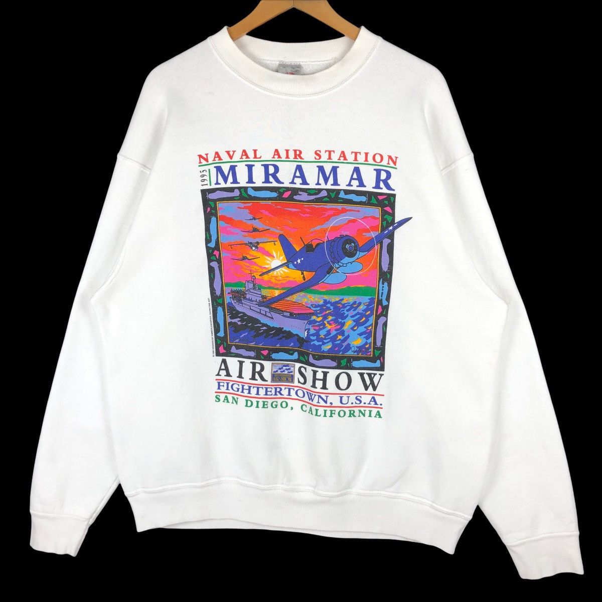 Fruit Of The Loom Vintage 1995 Miramar Air Show Crewneck Sweatshirt Size US XL / EU 56 / 4 - 1 Thumbnail