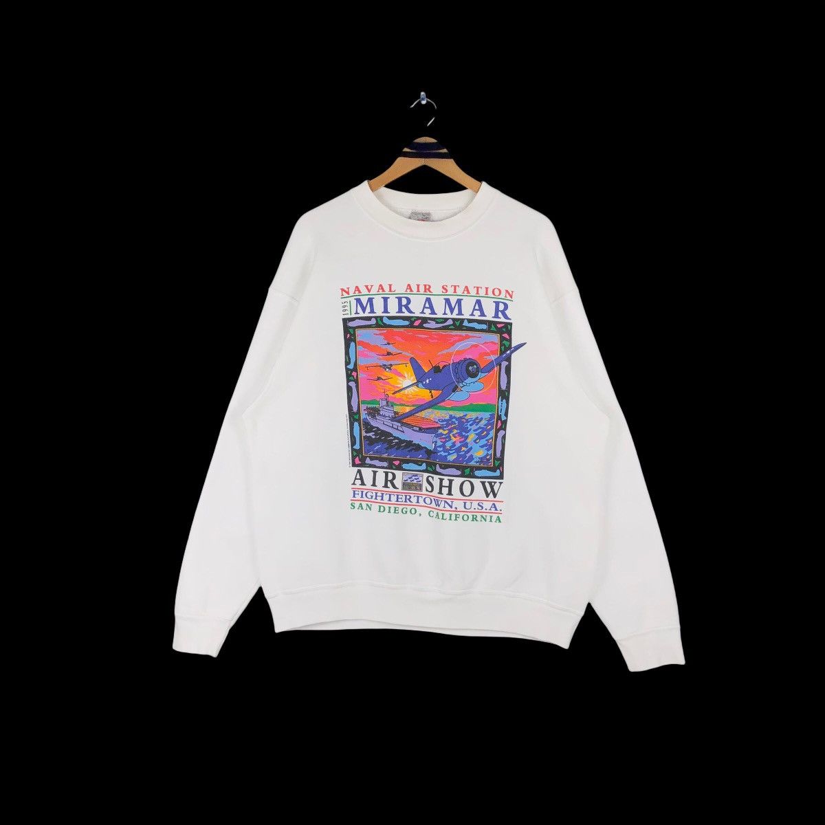Fruit Of The Loom Vintage 1995 Miramar Air Show Crewneck Sweatshirt Size US XL / EU 56 / 4 - 2 Thumbnail