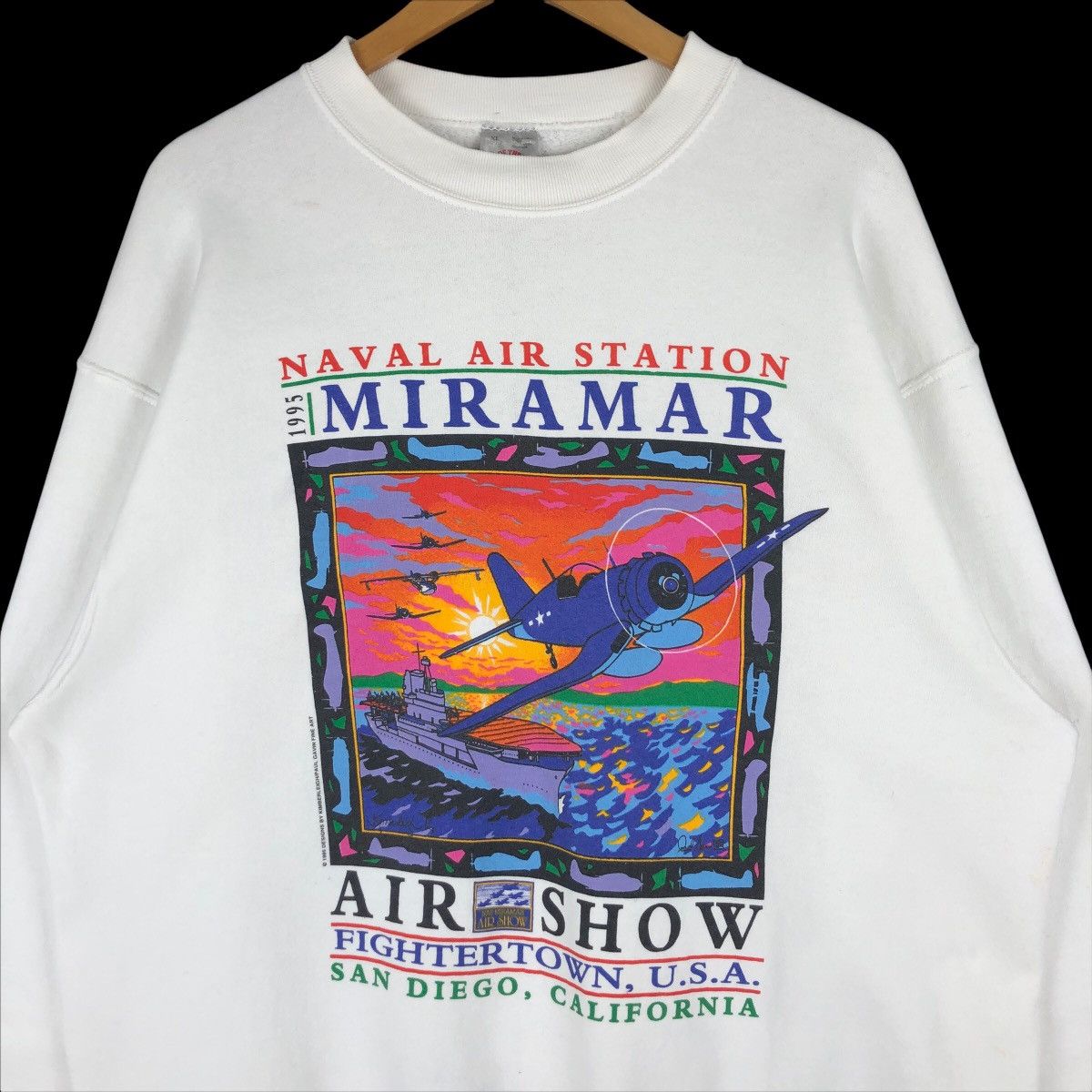 Fruit Of The Loom Vintage 1995 Miramar Air Show Crewneck Sweatshirt Size US XL / EU 56 / 4 - 5 Thumbnail