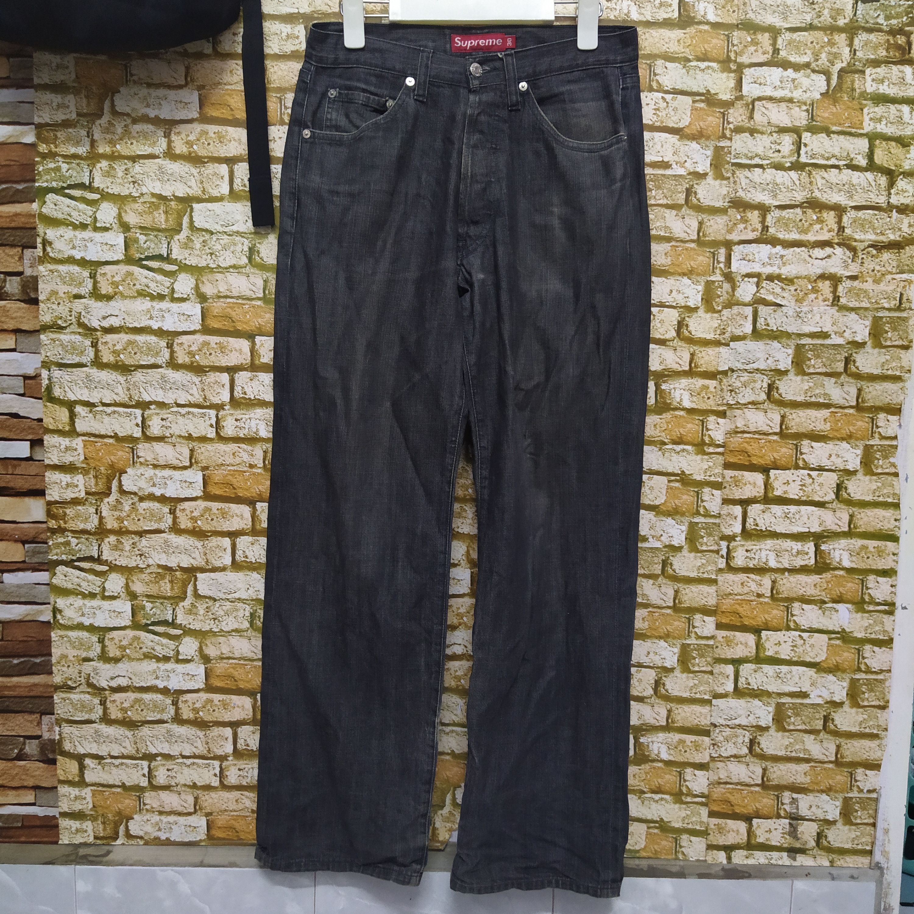 Supreme × Vintage VTG SUPREME DENIM MADE IN USA BLACK (D540) Size US 30 / EU 46 - 1 Thumbnail