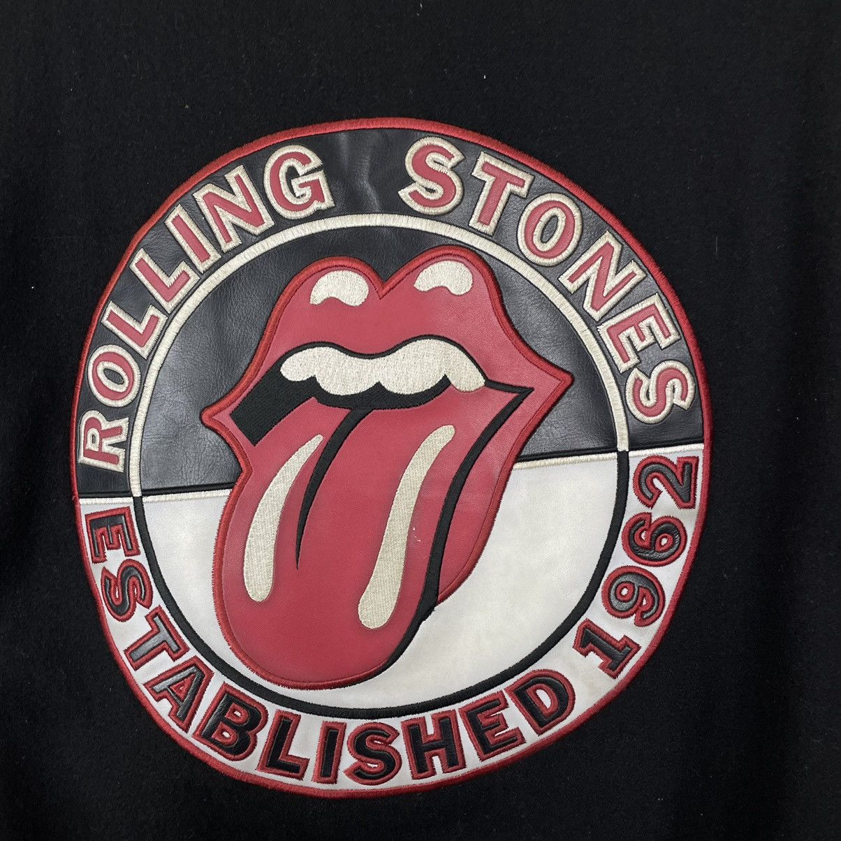 Vintage Vintage The Rolling Stones Varsity Leather Reversible Jacket Size US L / EU 52-54 / 3 - 4 Thumbnail