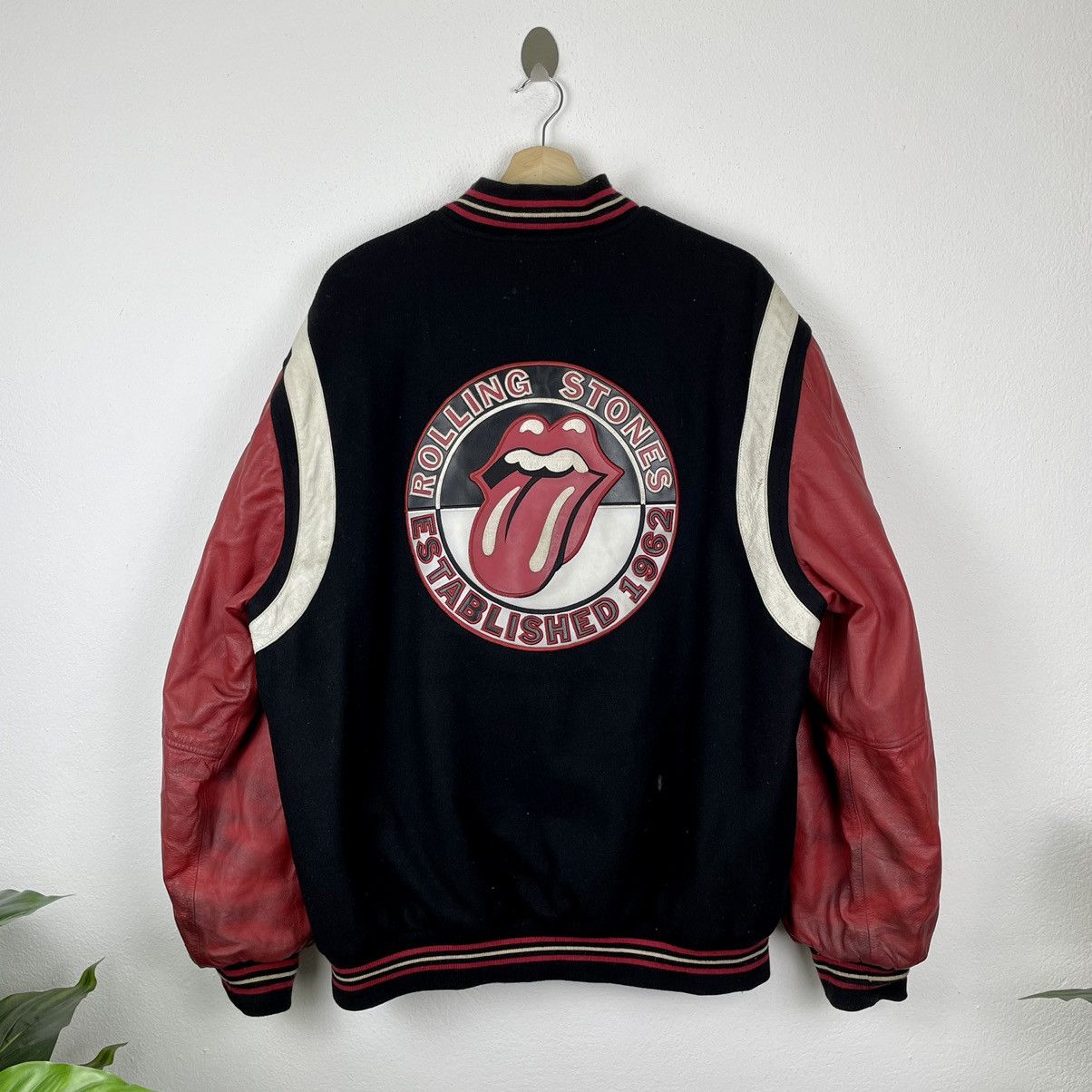 Vintage Vintage The Rolling Stones Varsity Leather Reversible Jacket Size US L / EU 52-54 / 3 - 1 Preview