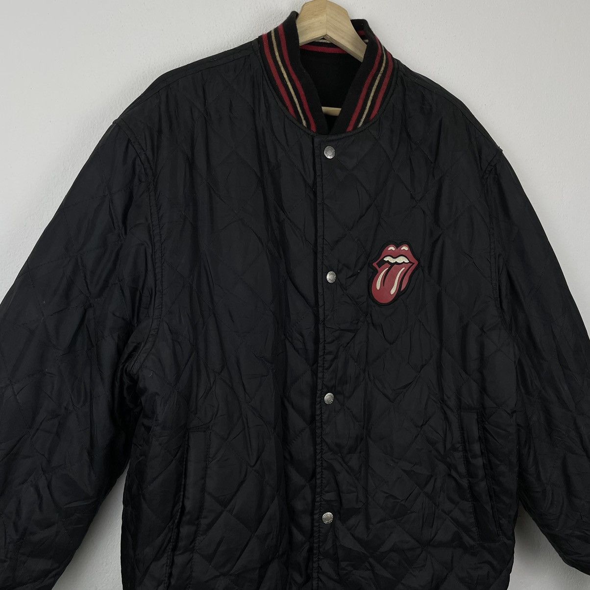 Vintage Vintage The Rolling Stones Varsity Leather Reversible Jacket Size US L / EU 52-54 / 3 - 15 Thumbnail