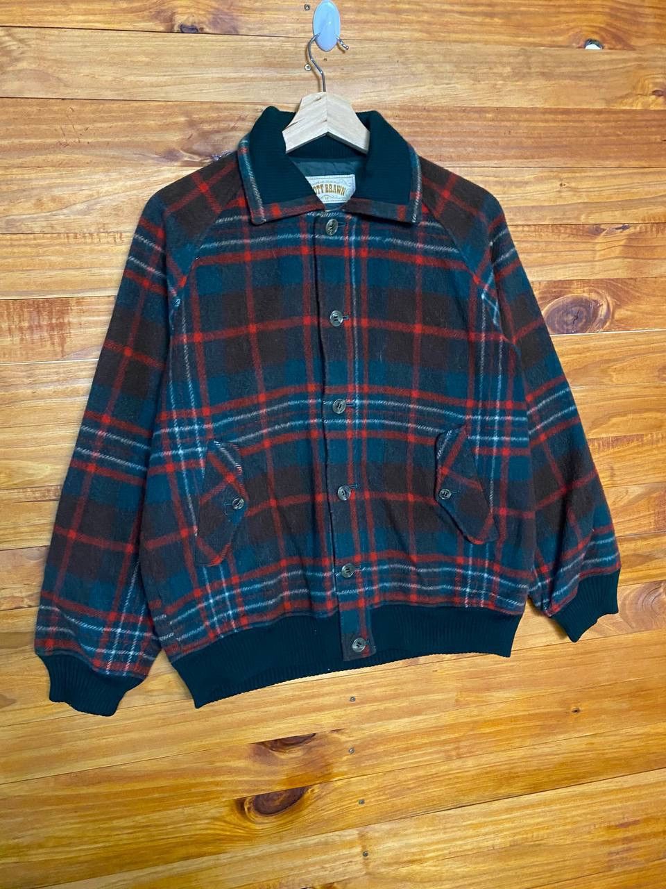 Vintage Vintage Scott Brawn Wool Checkered Jacket Size US M / EU 48-50 / 2 - 3 Thumbnail