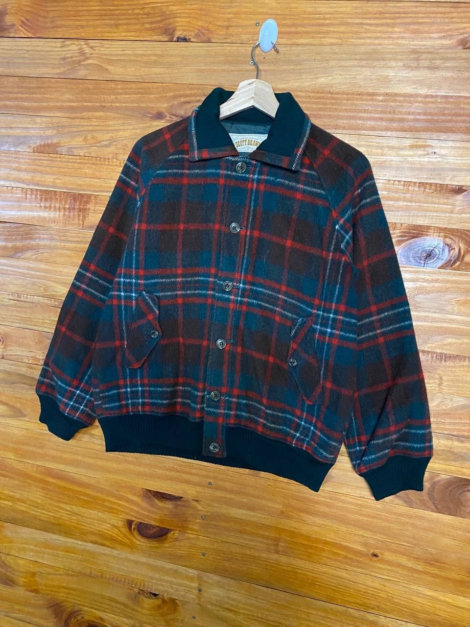 Vintage Vintage Scott Brawn Wool Checkered Jacket Size US M / EU 48-50 / 2 - 2 Thumbnail