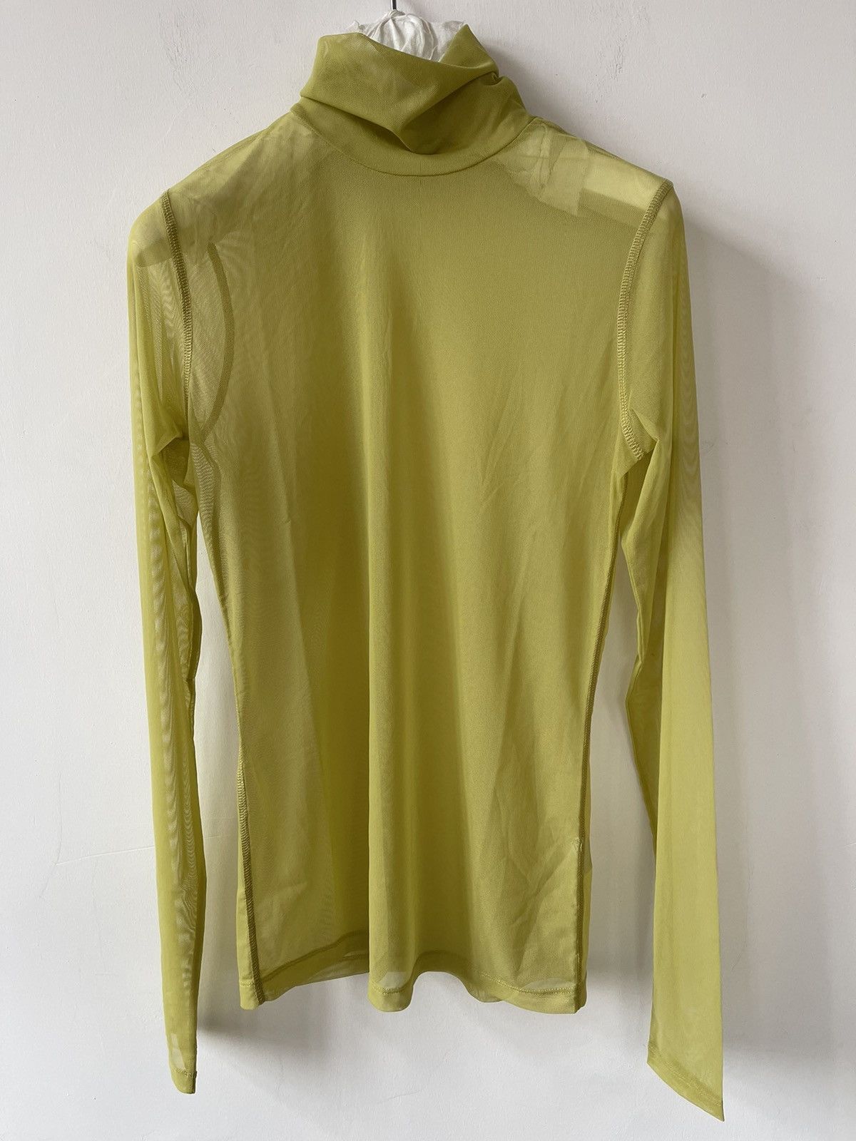 Stretch-Mesh Turtleneck Top