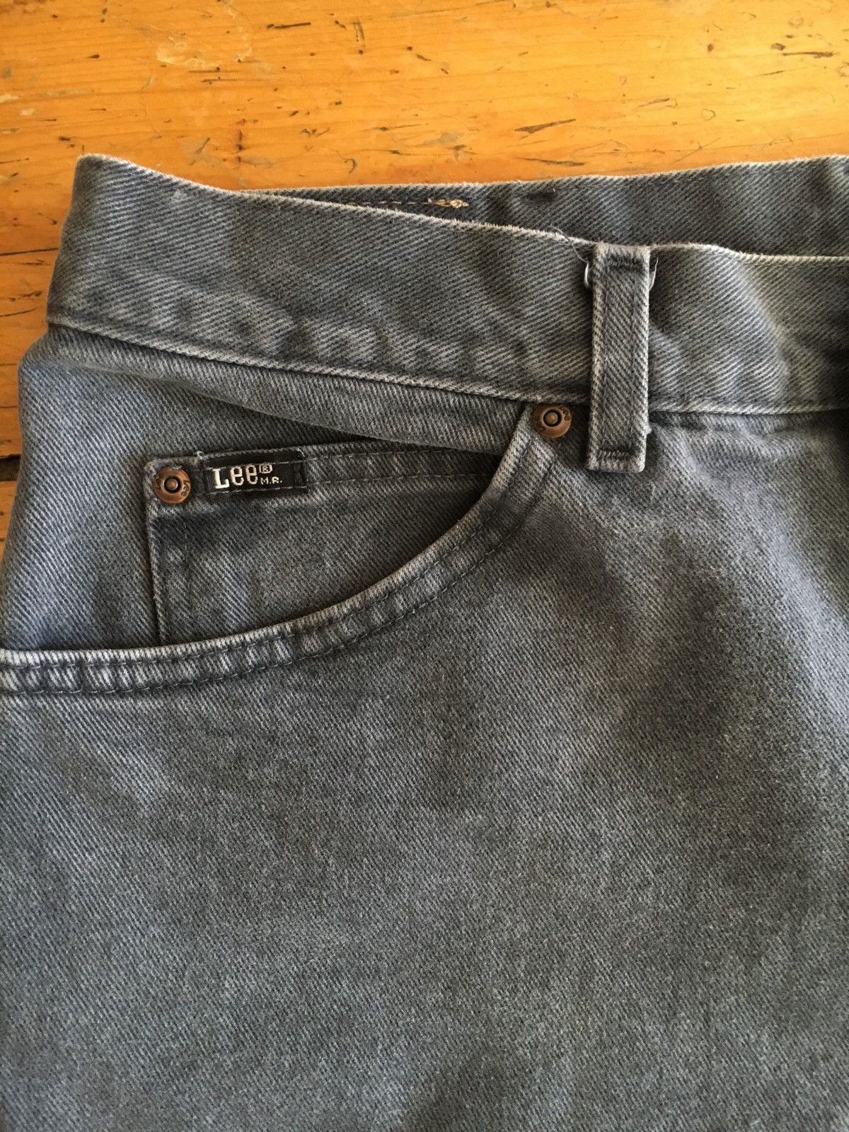 Lee × Levi's × Vintage Vtg 90s 🔥 Grey Stone Washed Made In USA 34x32 Size US 32 / EU 48 - 3 Thumbnail
