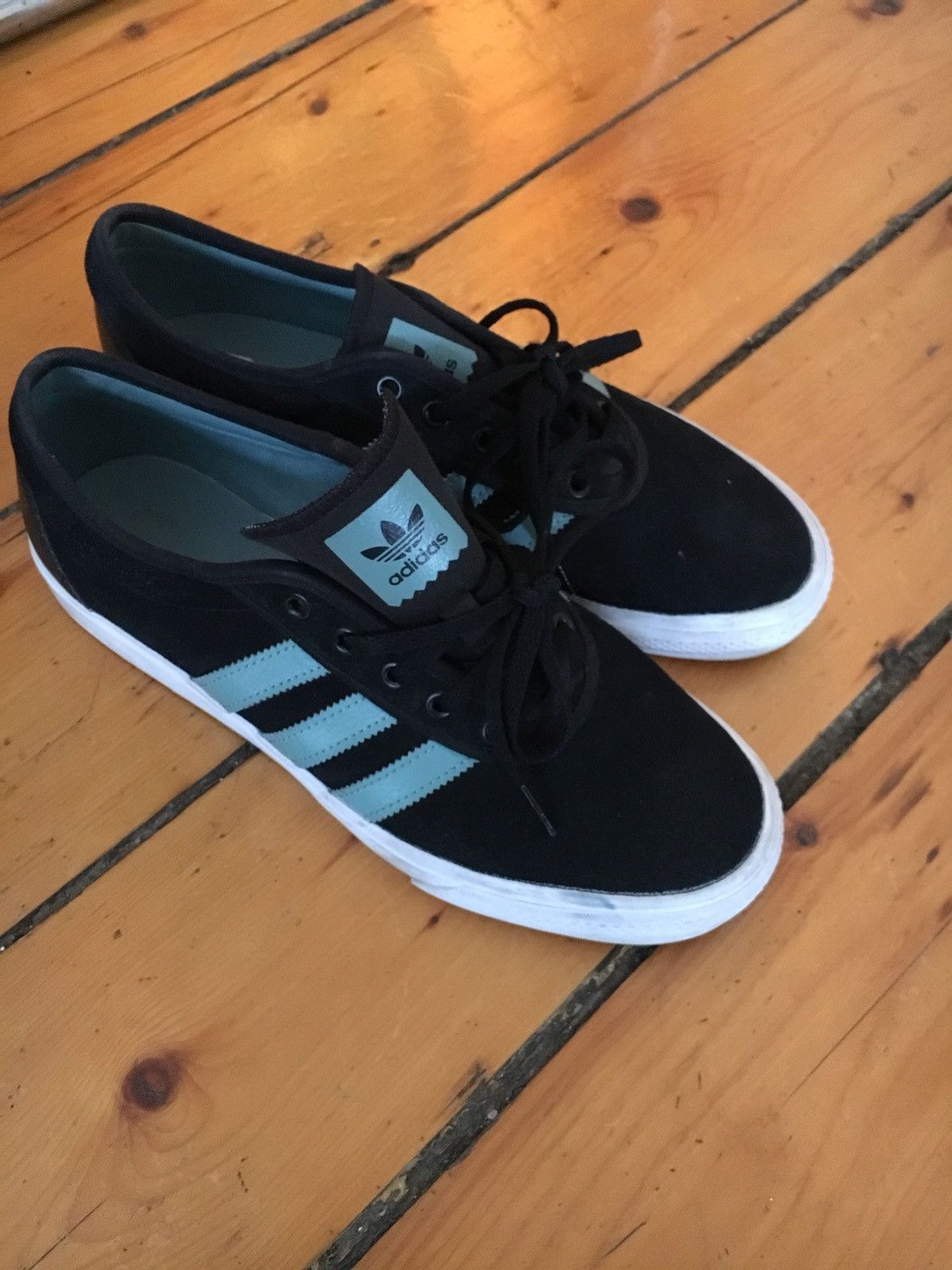 Adidas 🔥 Rare Light Blue Real Stripe Suede Skateboarding Adi Ease Size US 9.5 / EU 42-43 - 4 Thumbnail