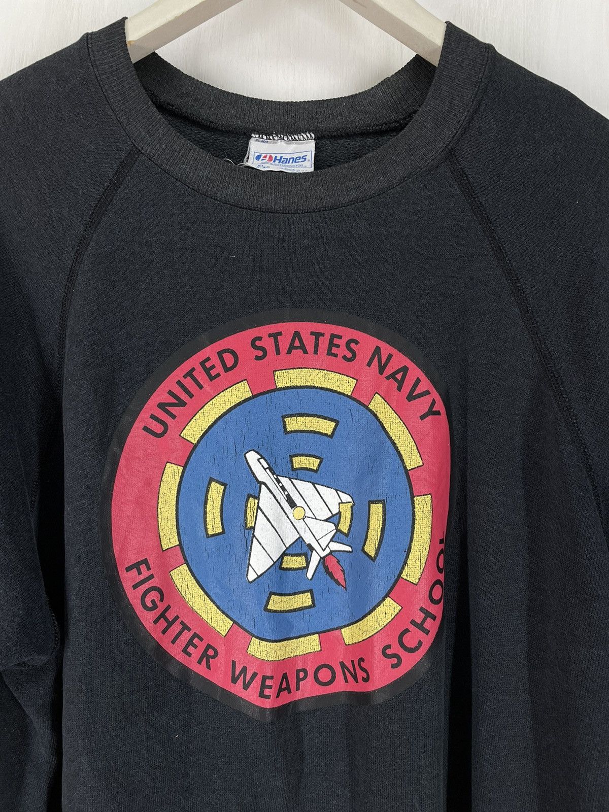 Vintage Vtg 80s United States Navy Fighter Weapons School sweatshirt Size US XL / EU 56 / 4 - 3 Thumbnail