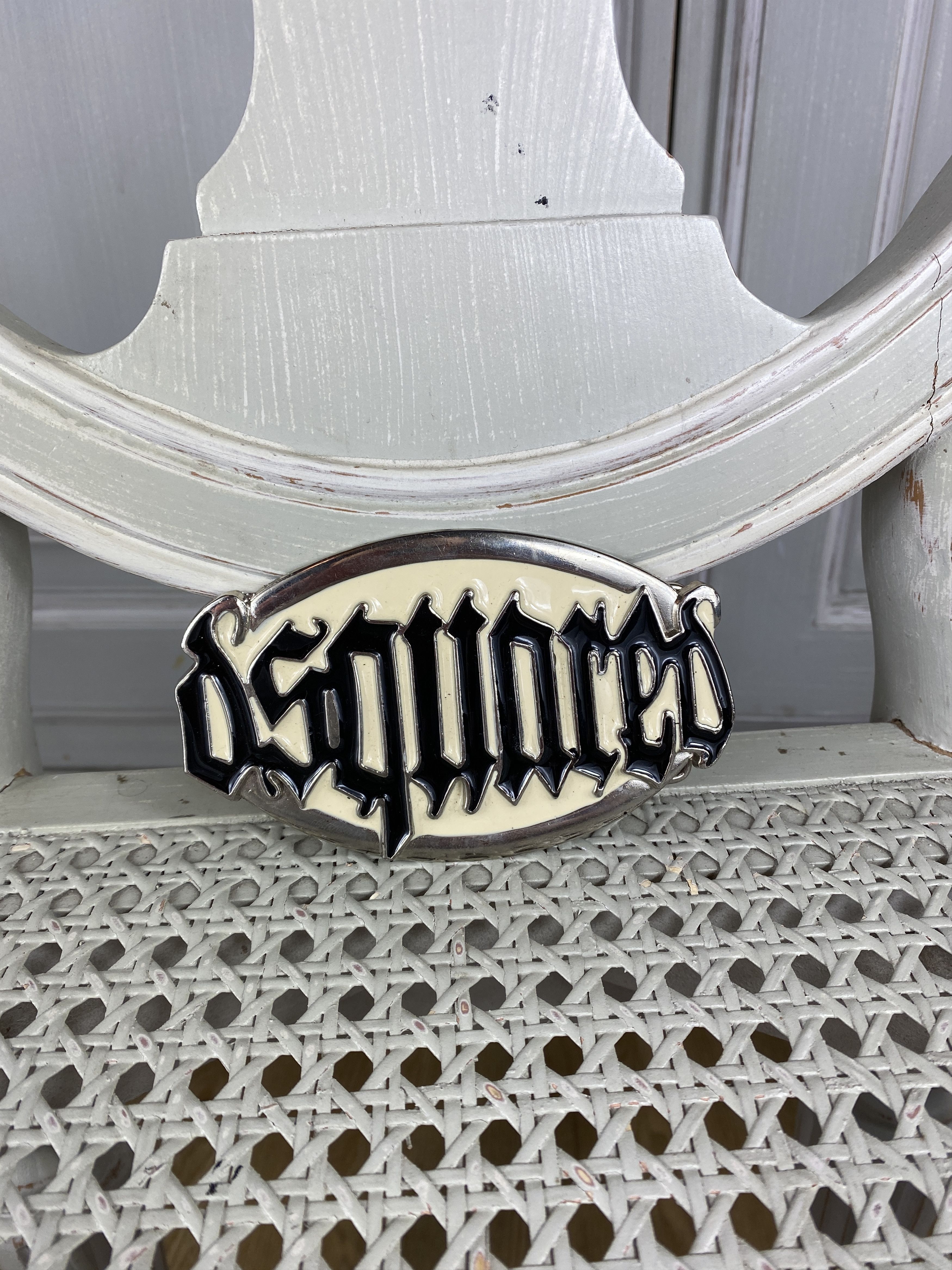 image of Avant Garde x Dsquared2 Dsquared 2 Spell Out Belt Buckle in Black, Men's
