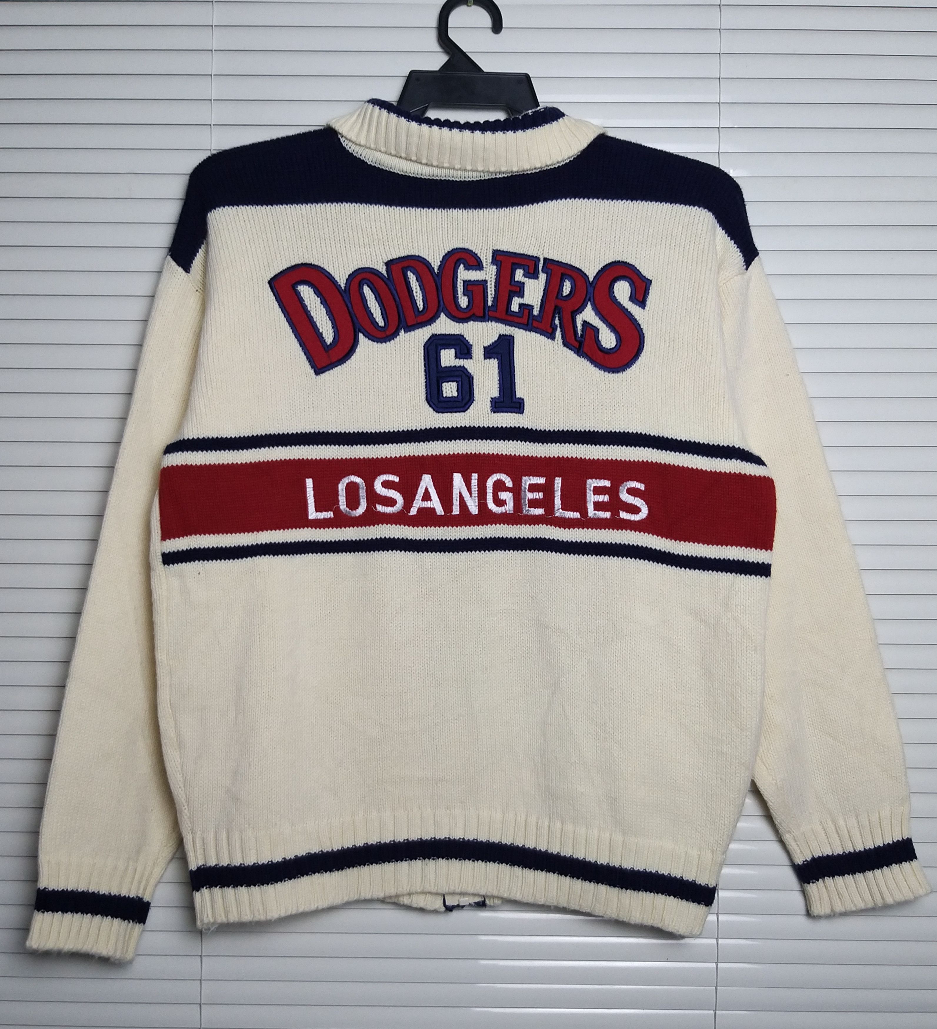 MLB VINTAGE LOS ANGELES DODGERS #61 EMBROIDERY KNITWEAR ZIPPER Size US L / EU 52-54 / 3 - 4 Thumbnail
