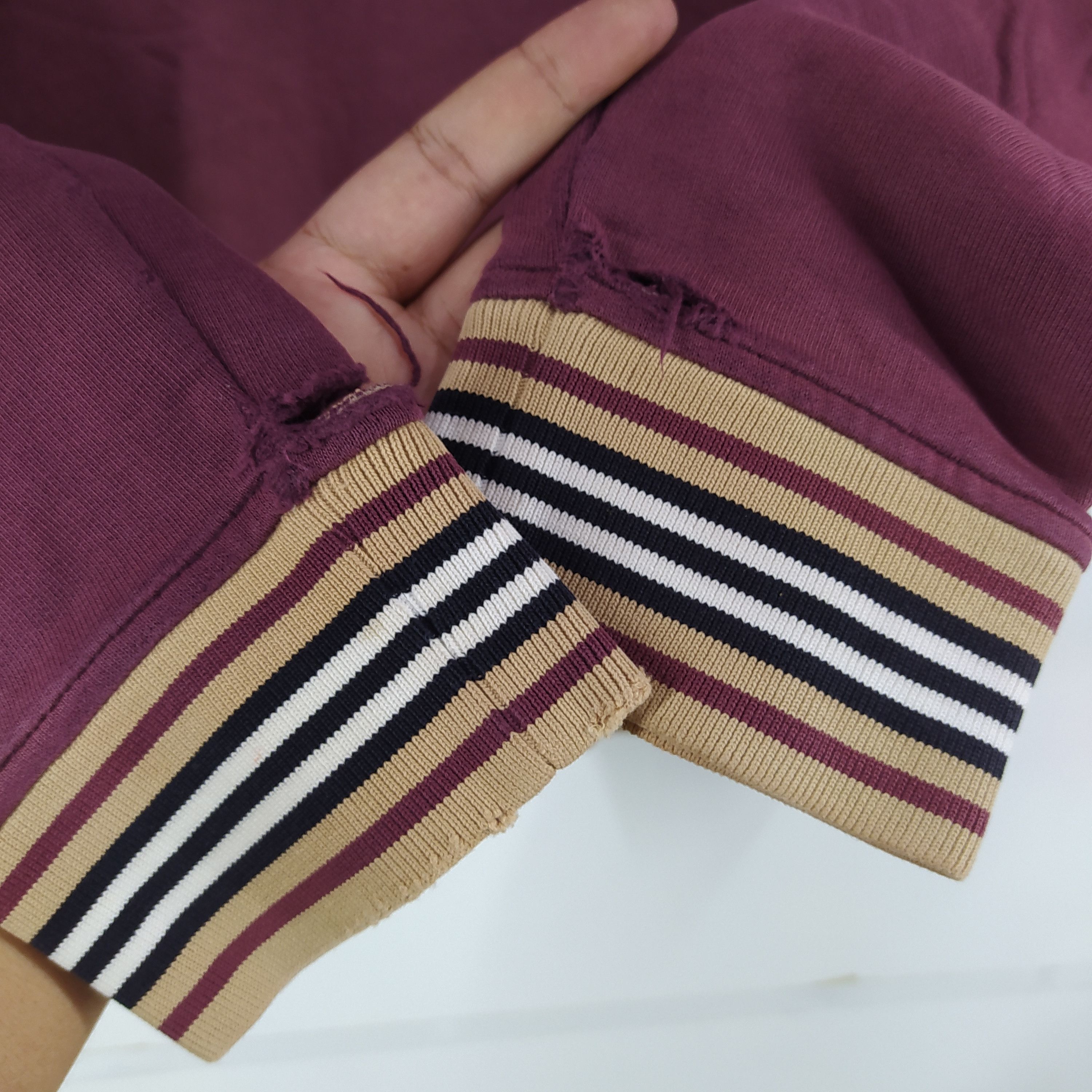 Burberry × Designer Burberry Black Label Maroon Fades Colour Zipper Distressed Size US S / EU 44-46 / 1 - 13 Thumbnail