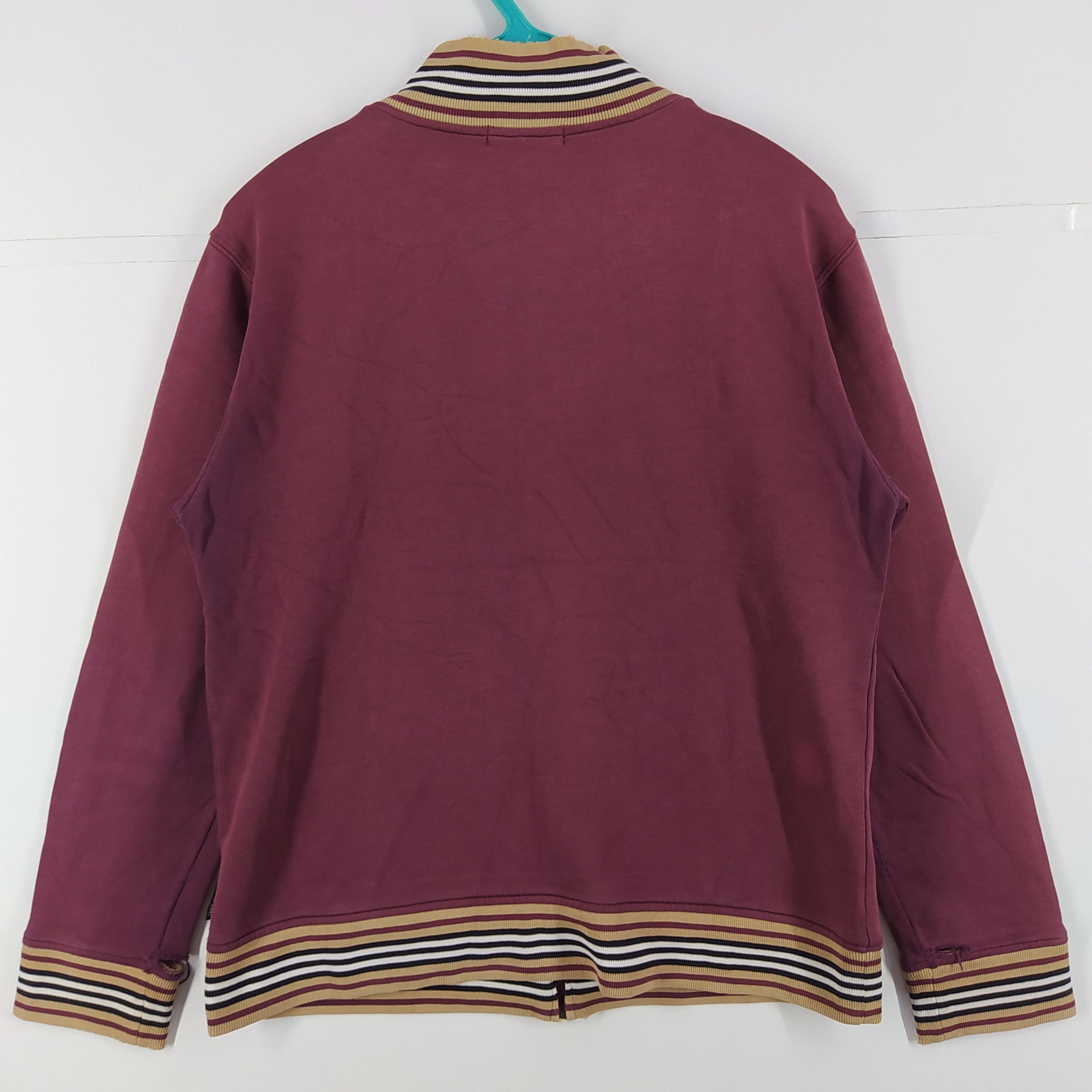 Burberry × Designer Burberry Black Label Maroon Fades Colour Zipper Distressed Size US S / EU 44-46 / 1 - 10 Thumbnail