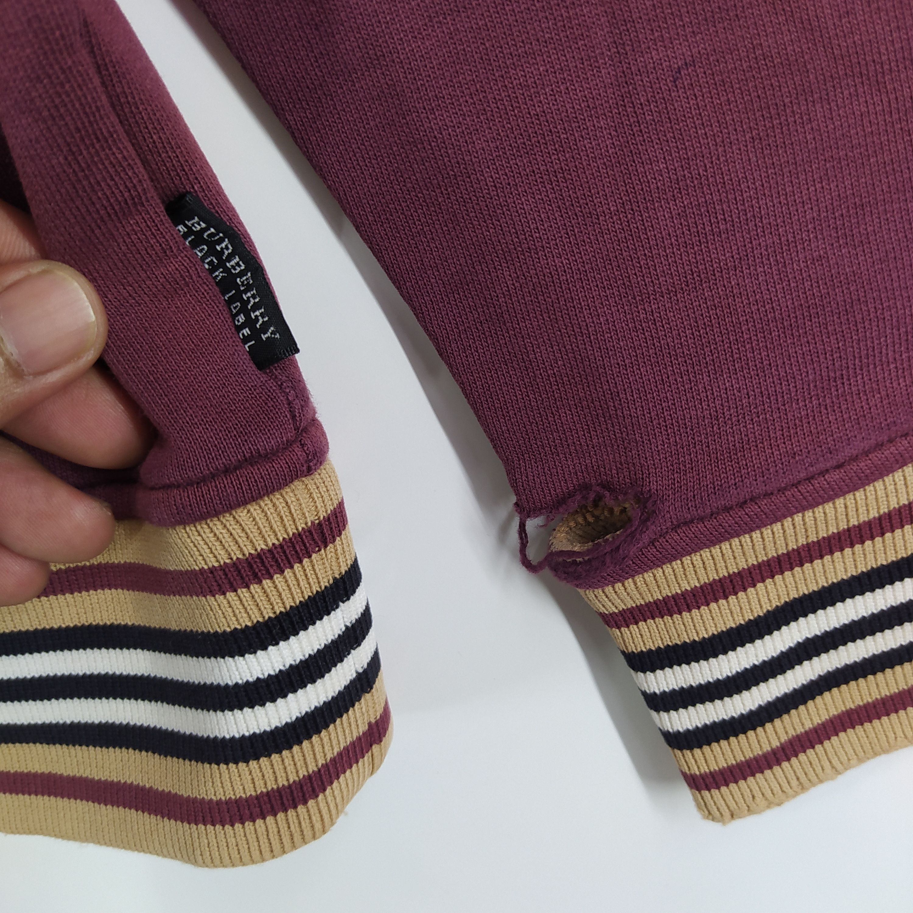 Burberry × Designer Burberry Black Label Maroon Fades Colour Zipper Distressed Size US S / EU 44-46 / 1 - 12 Thumbnail