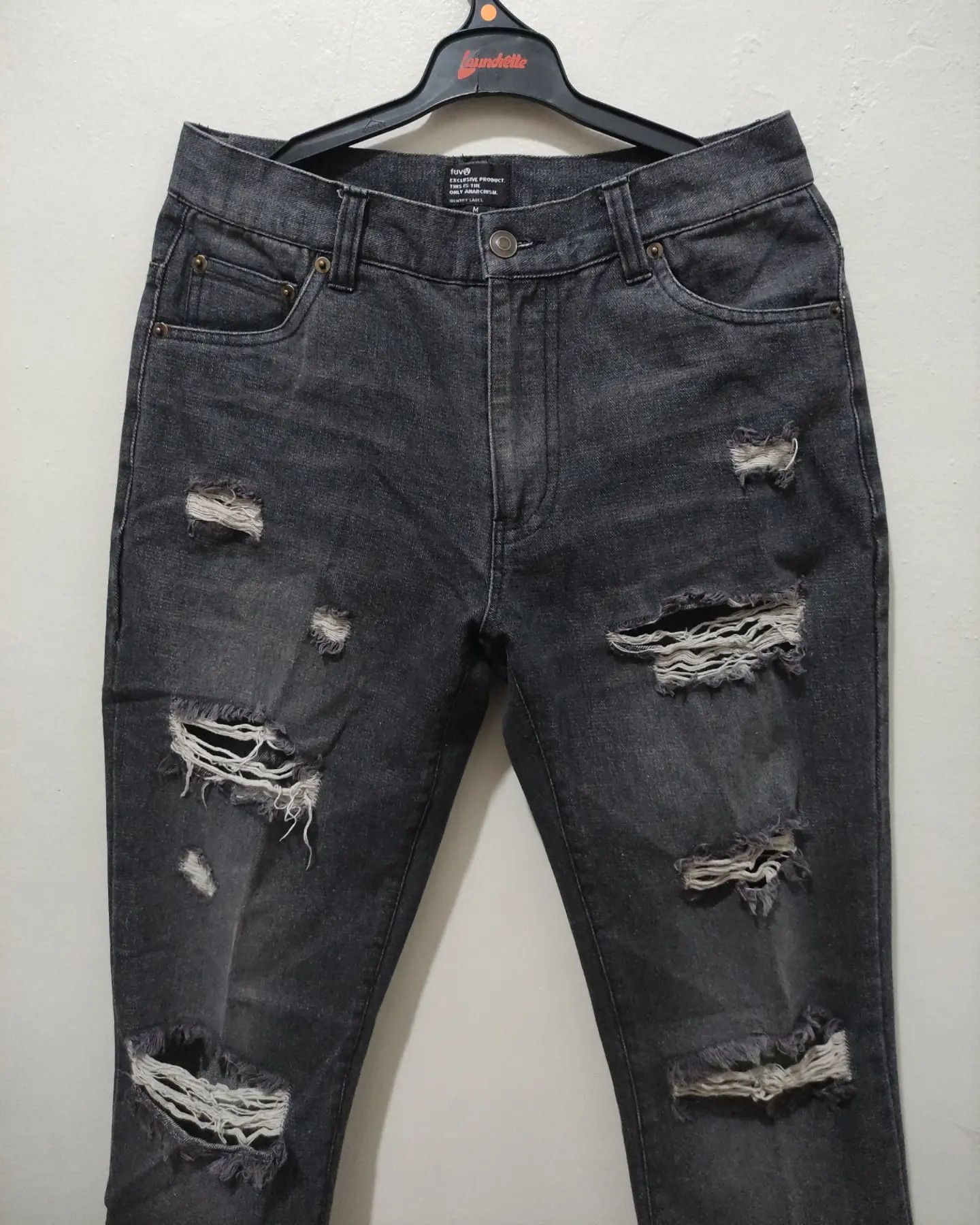 A.F.F.A. × Japanese Brand Japanese Brand Fuv Anarchy Distressed Pants Size US 31 - 10 Thumbnail