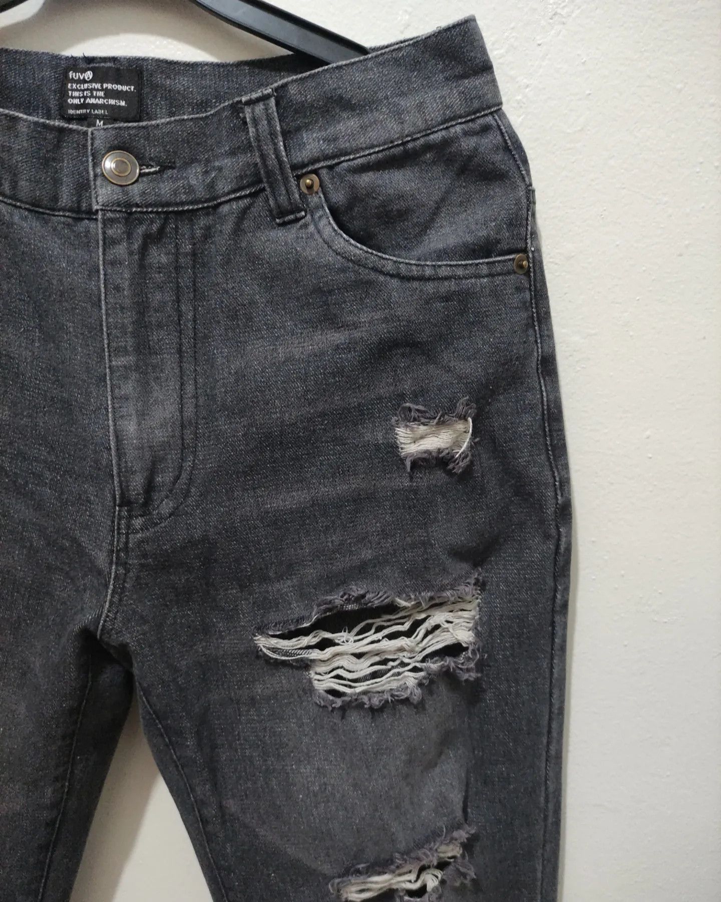 A.F.F.A. × Japanese Brand Japanese Brand Fuv Anarchy Distressed Pants Size US 31 - 6 Thumbnail