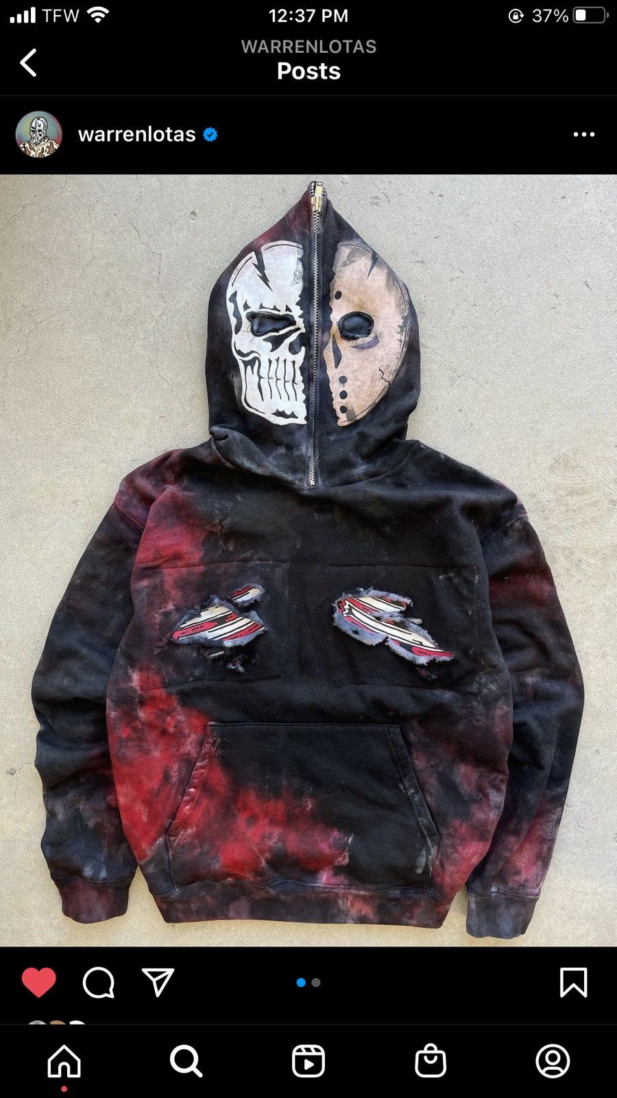 Newest WL “Slasher” Masked Sweatshirt