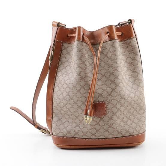 Brown Celine Macadam Bucket Bag